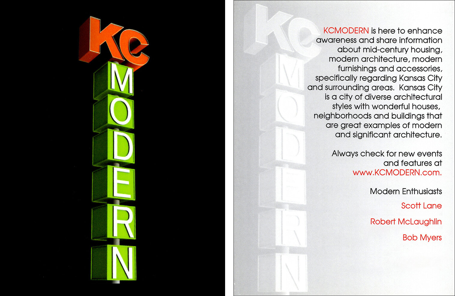 Original KCmodern Postcard - front & back