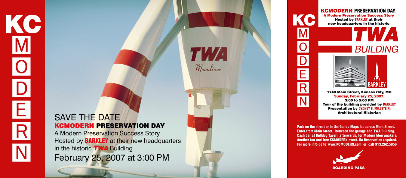 TWA Building Tour Save The Date Postcard and Invitation