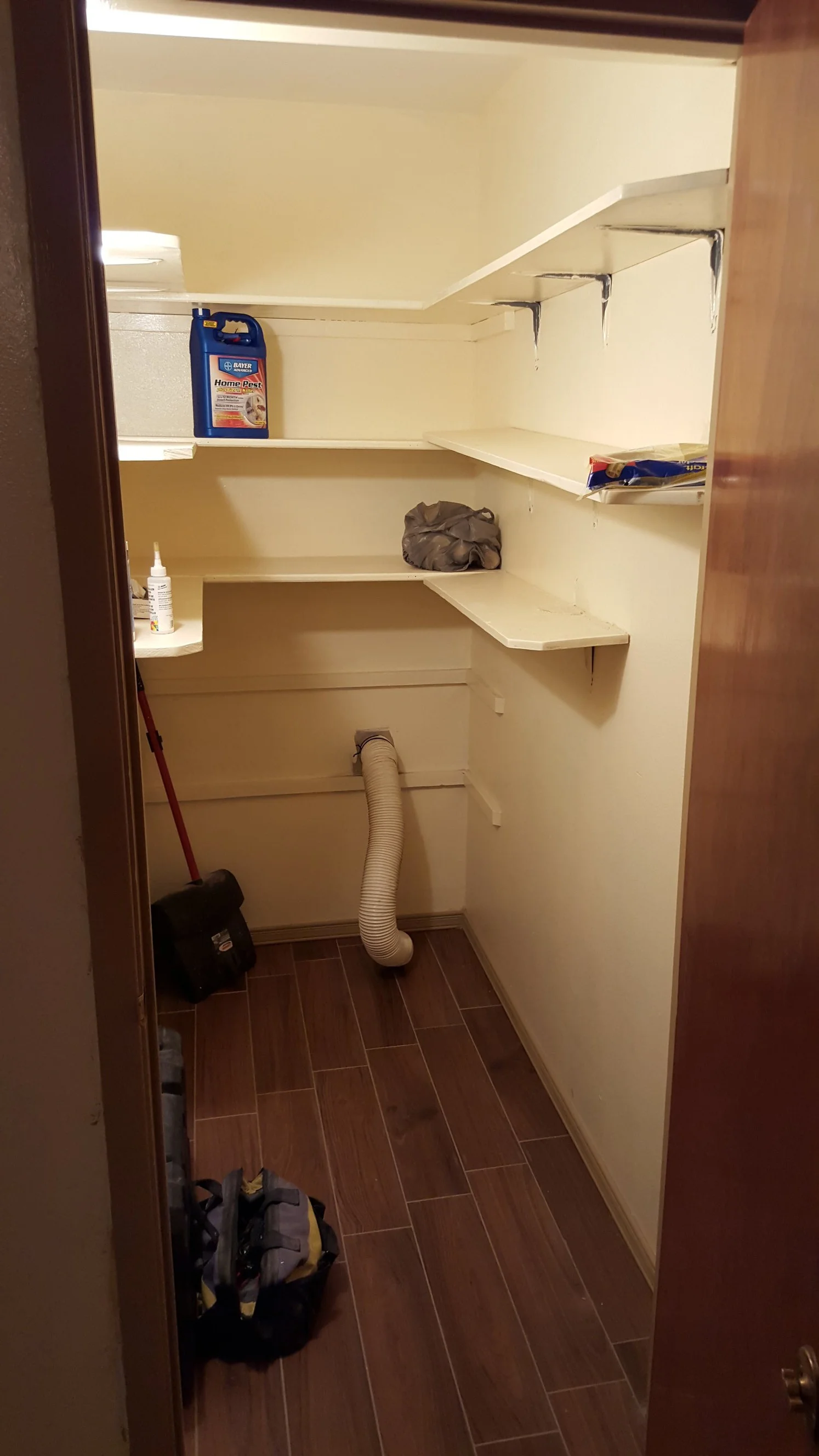 Kitchen pantry with electric clothes dryer connecton