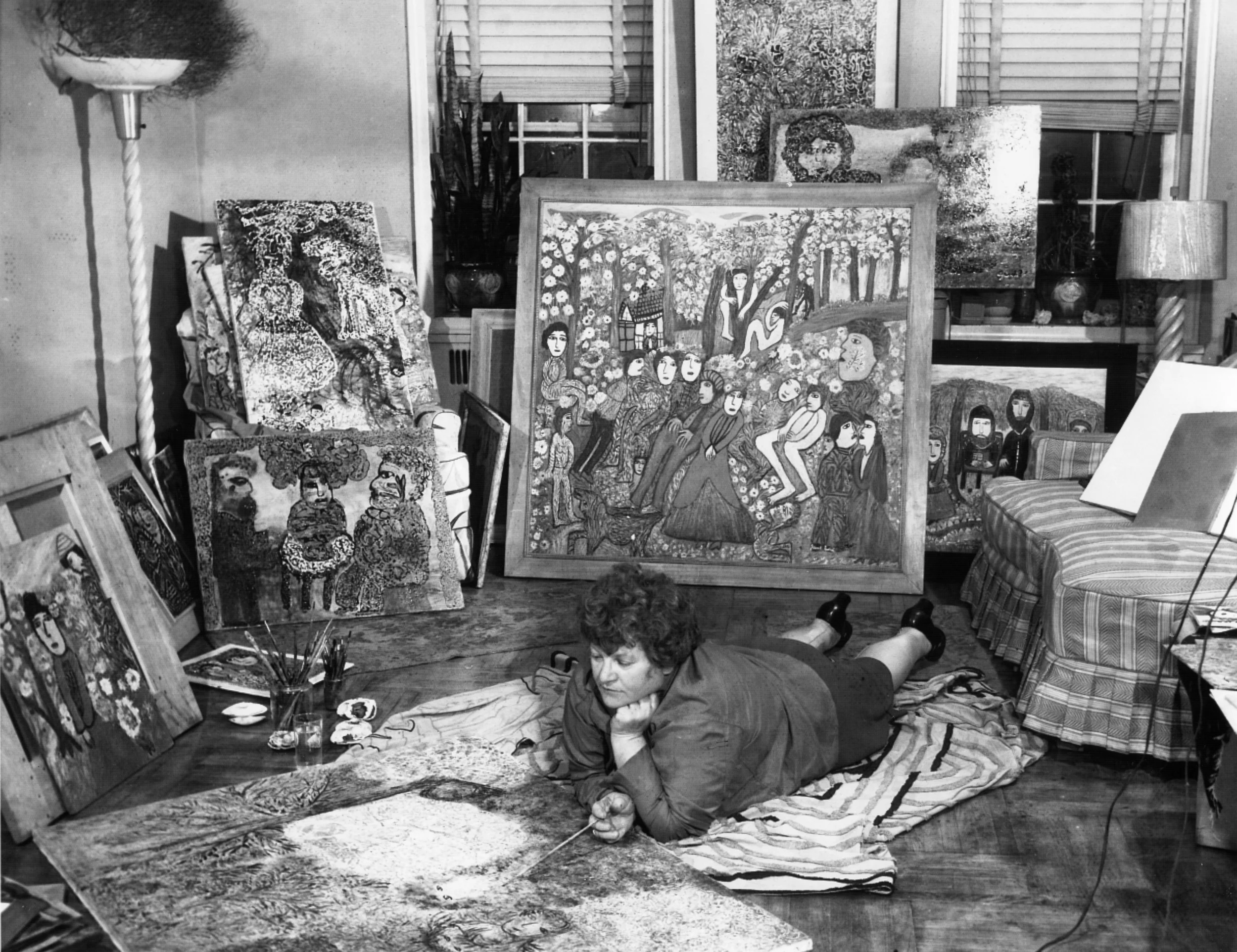 Janet Sobel in the Studio