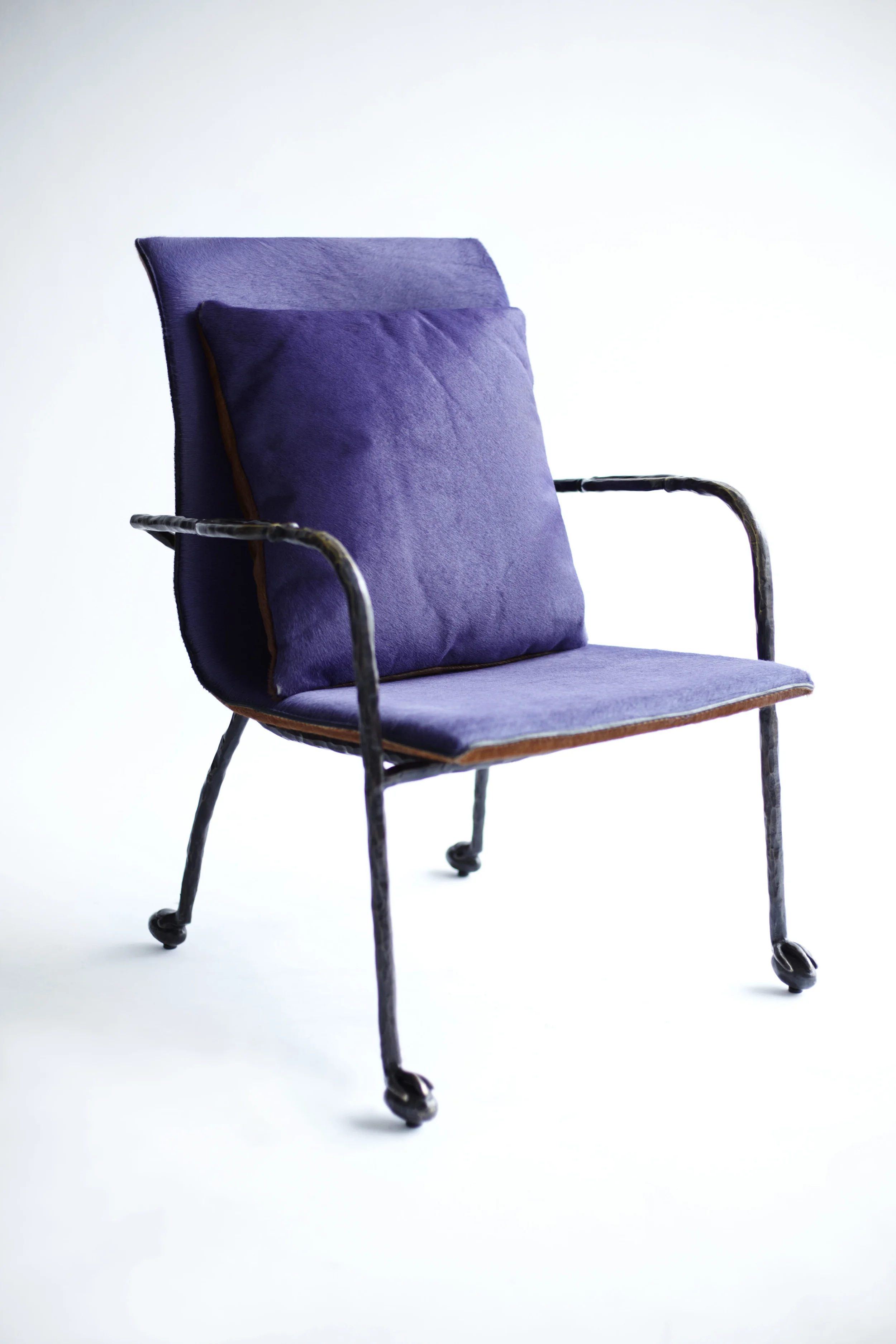Barron Armchair, 2010 patinated bronze, wood, hide 32 x 23 x 26 inches (81.3 x 58.4 x 66 cm) Edition 6 of 40 and 4 of 40 (from an edition of 40 + 2 APs + 2 Ps)