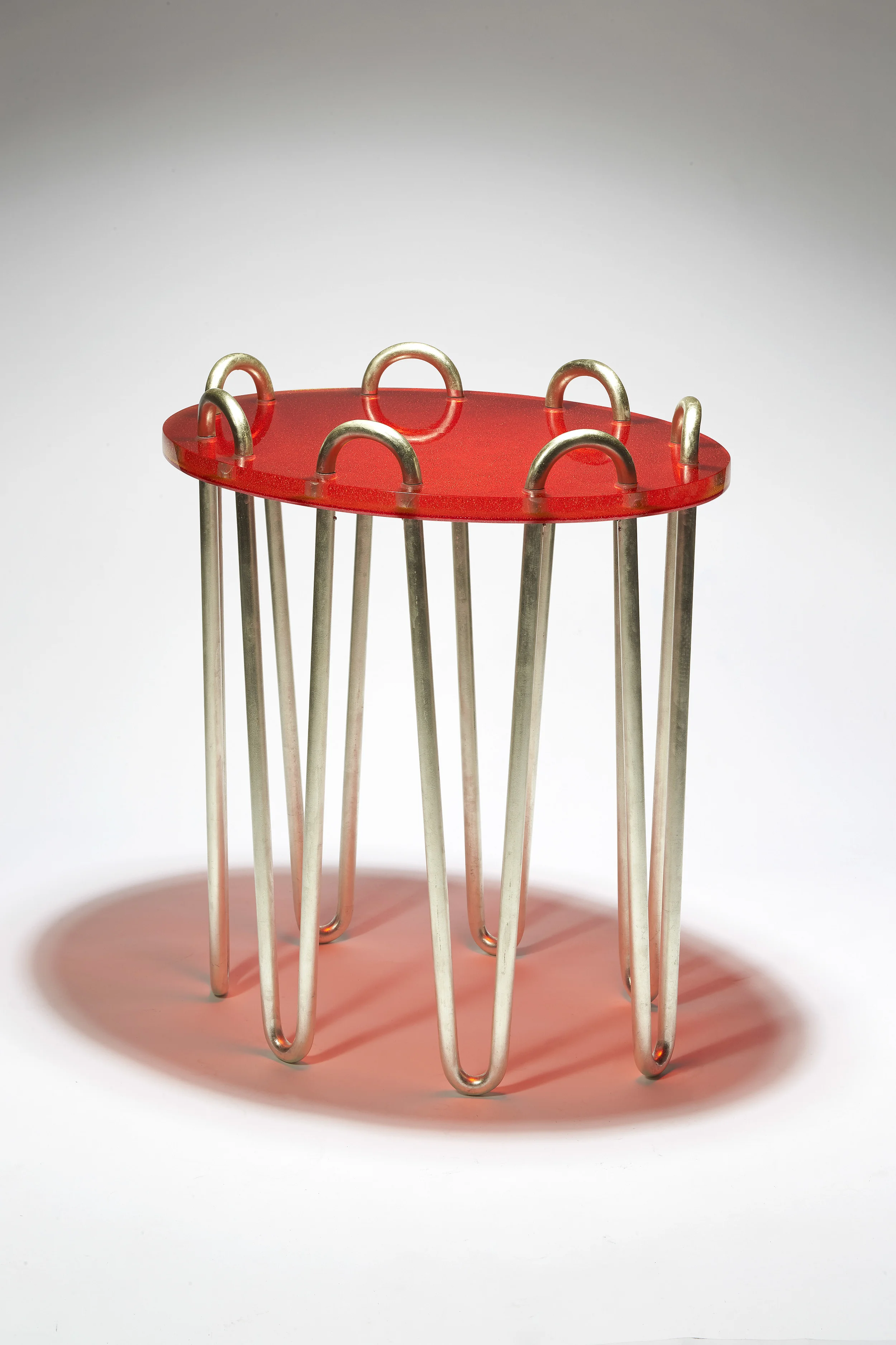 Club 7 Side Table , 2015 gilded wrought iron and amalgamate glass 28 x 25 5/8 x 19 3/4 inches (71 x 65 x 50 cm) Edition PI (from an edition of 20 + 2 APs + 2 Ps)