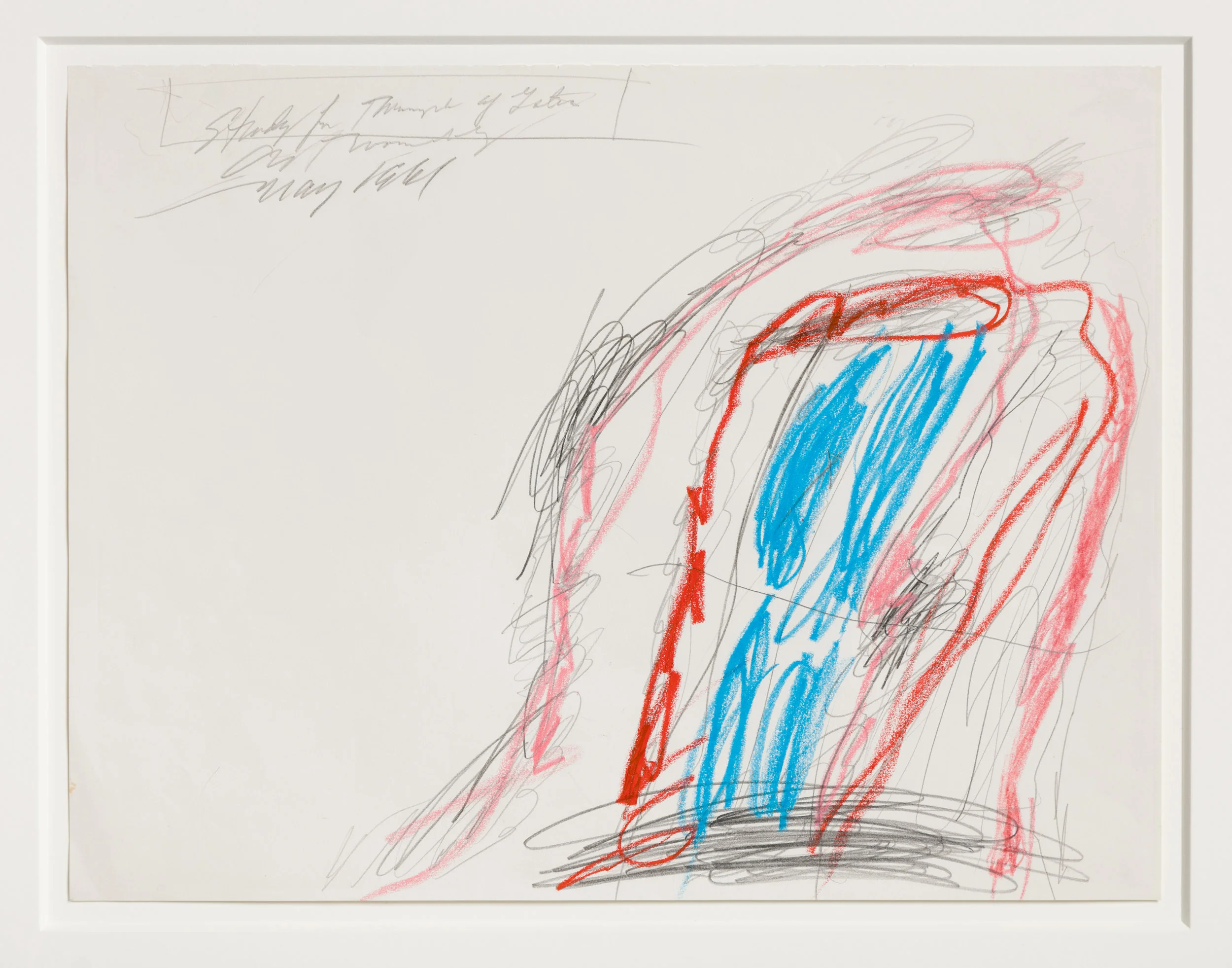 Study for the Triumph of Galatea, 1996 wax crayon, pencil 10 7/10 x 13 9/10 in (27.18 x 35.31 cm) sold