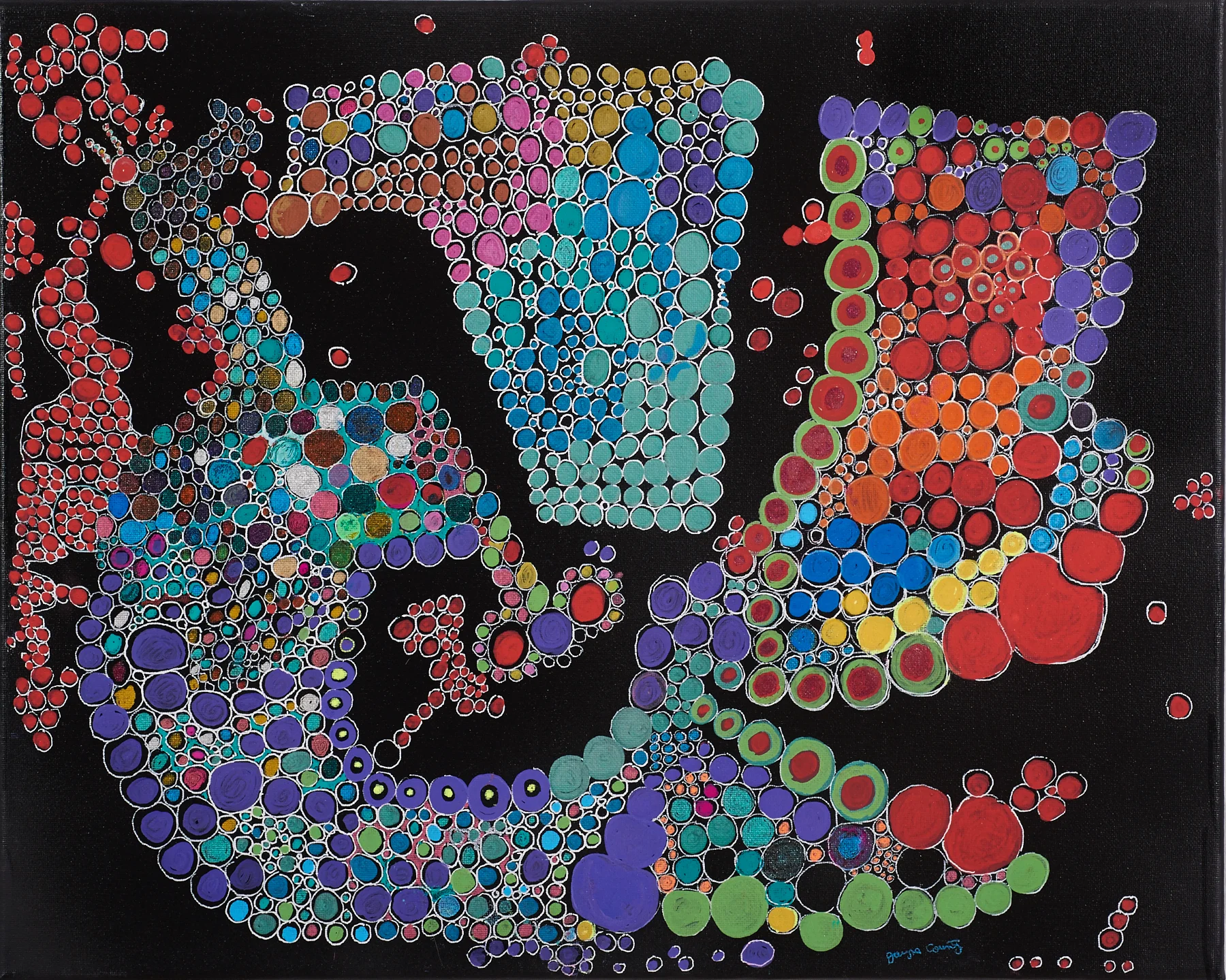 Jayne County Untitled , 2017 acrylic and marker on canvas 16 x 20 inches