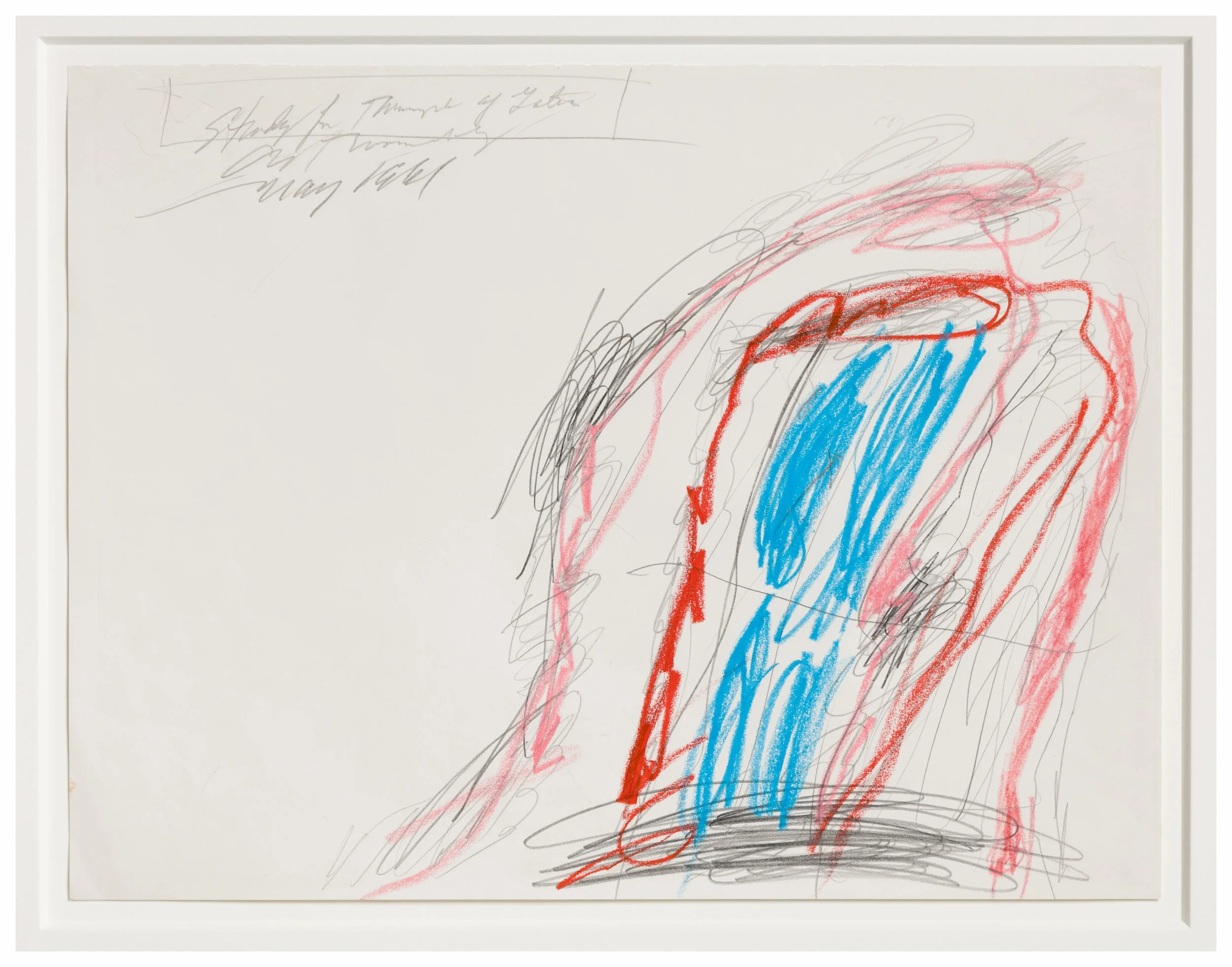 Cy Twombly Study for the Triumph of Galatea, 1996 wax crayon, pencil 10 11/16 x 14 inches (27.1 x 35.3 cm)