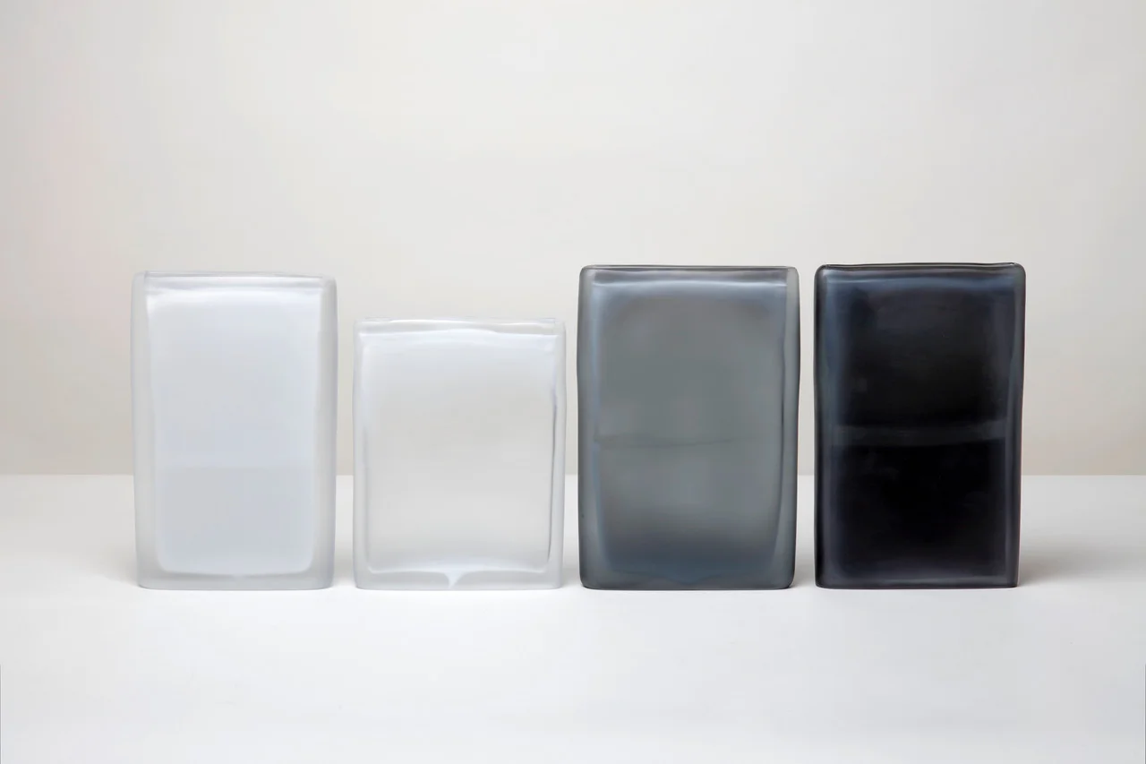   Quartet 1, 2, 3, &amp; 4,  2018 hand blown compressed shaped glass dimensions vary 