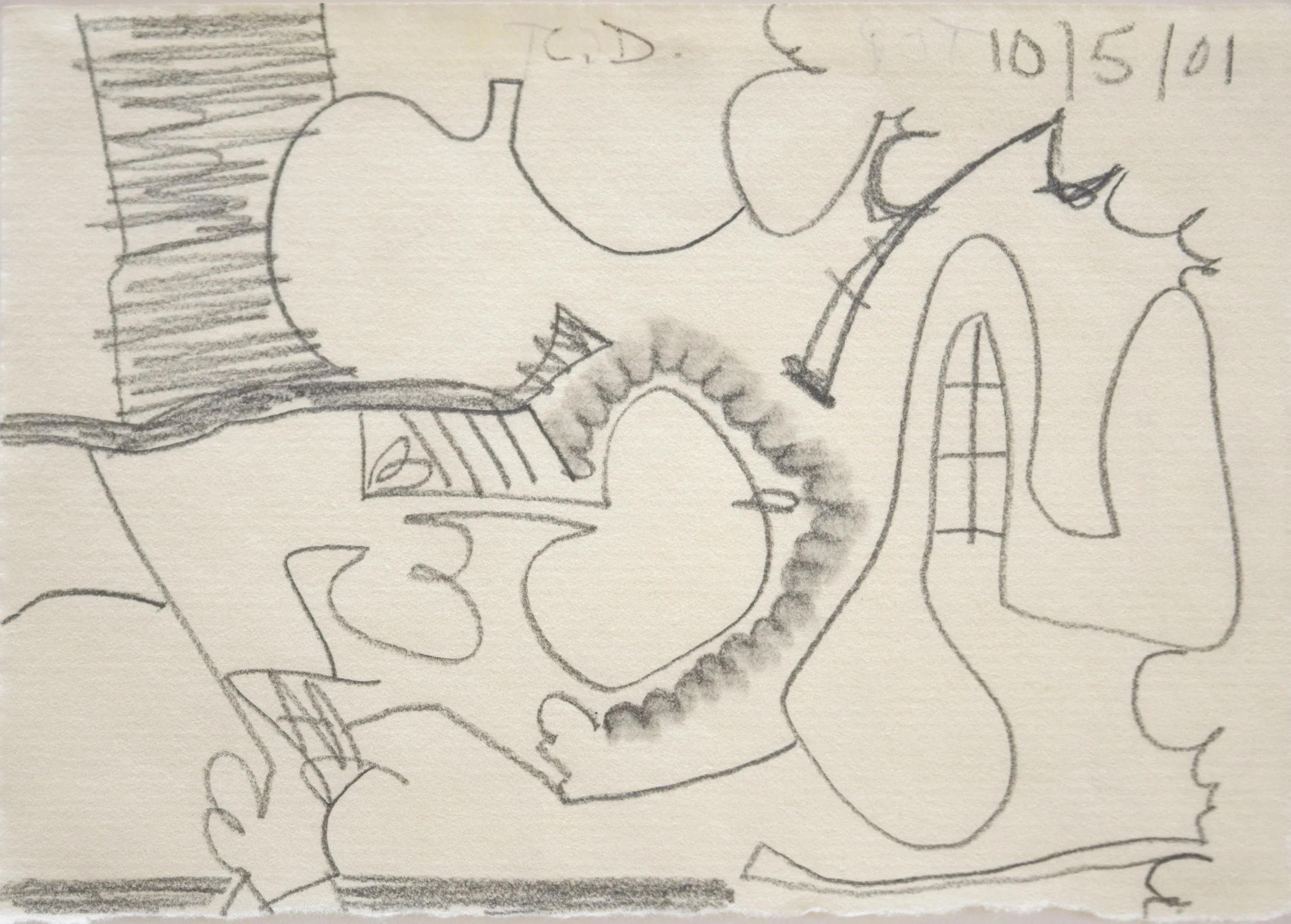 Untitled (10/5/01), 2001 graphite on paper 4 x 5 1/2 inches sold