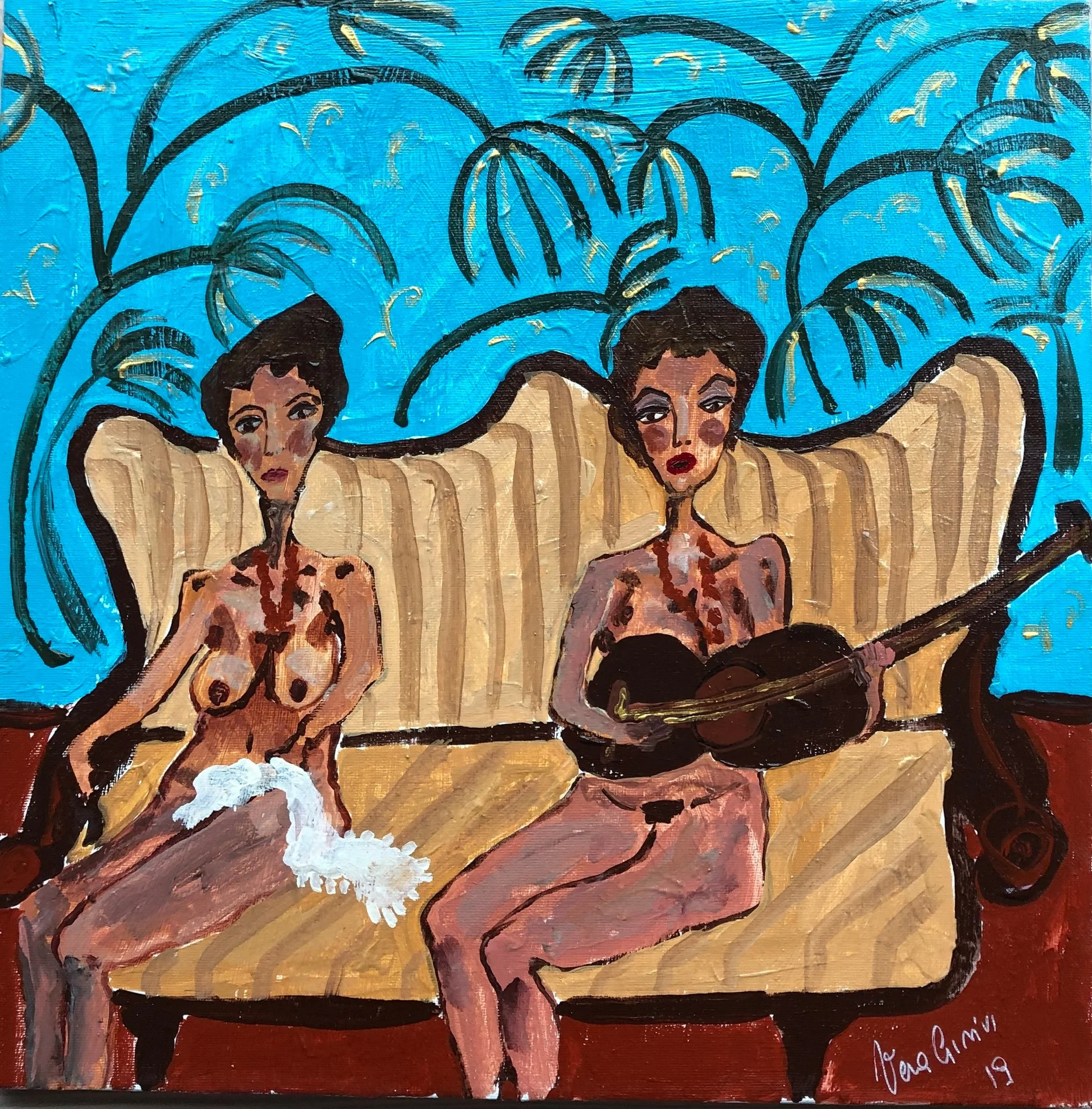 Untitled , 2019 acrylic on canvas 15 3/4 x 15 3/4 inches (40 x 40 cm) sold