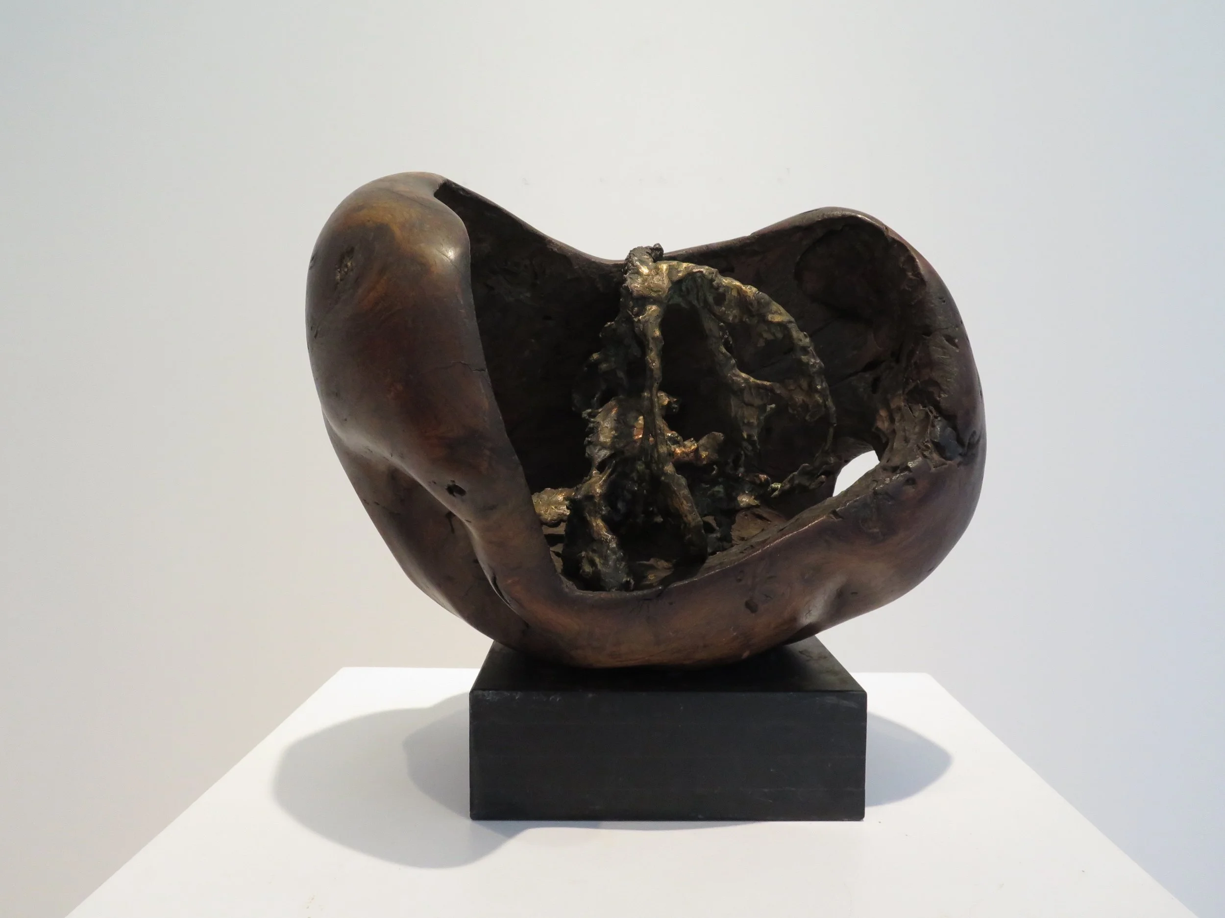 Untitled , c. 1960 chestnut and bronze 14 1/2 x 20 x 14