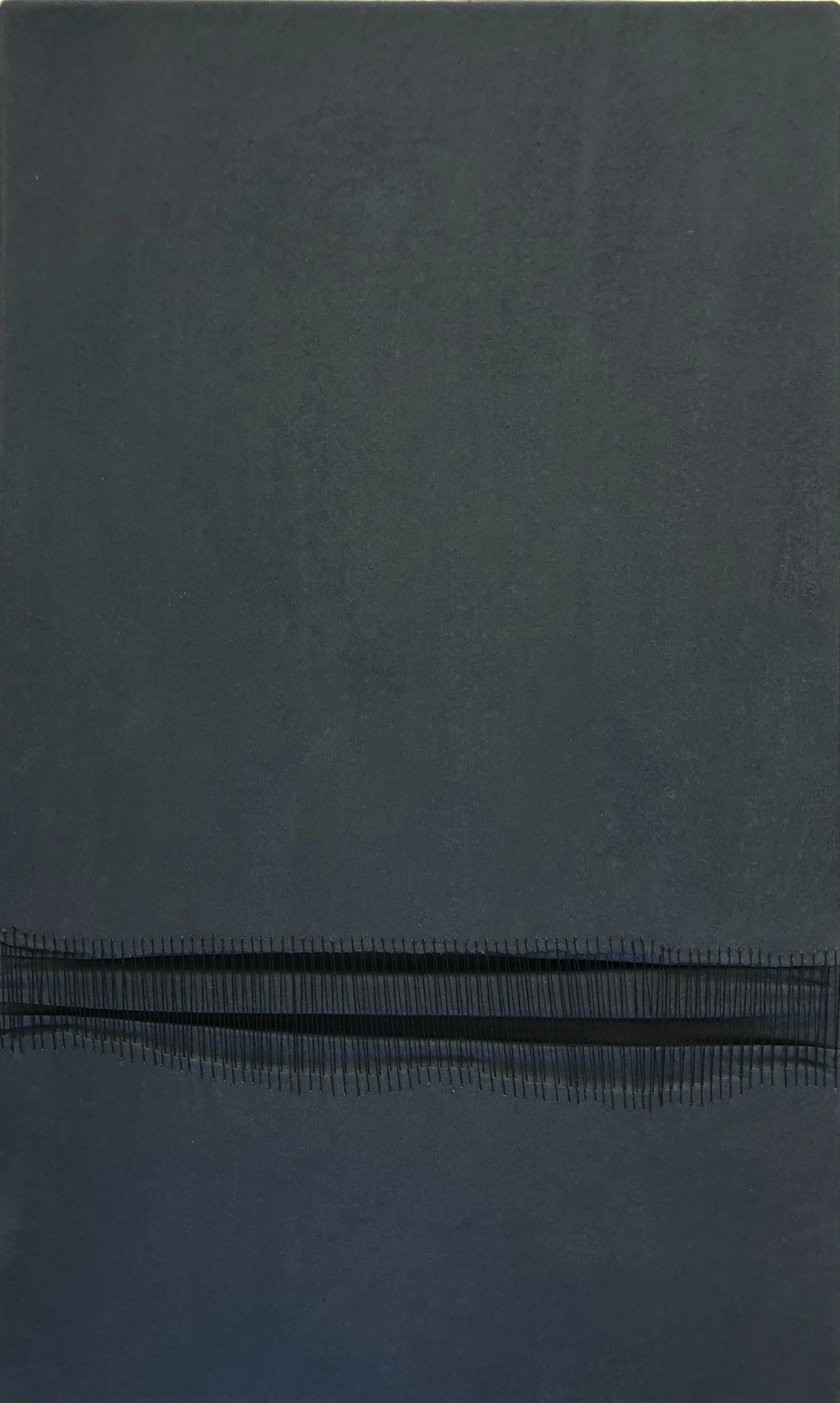 Metafora Nero Grafite 5, 2018 dry pigment on stitched canvas 11 4/5 x 19 5/8 inches (30 x 50 cm)