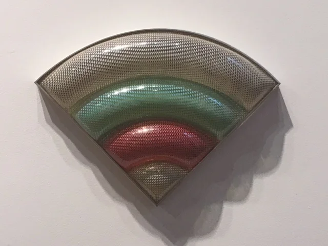  Ed McGowin (for Alva Fost) White, Green, Red, Blue, 1967 vacuum formed painted Uvex 17x 12 inches 