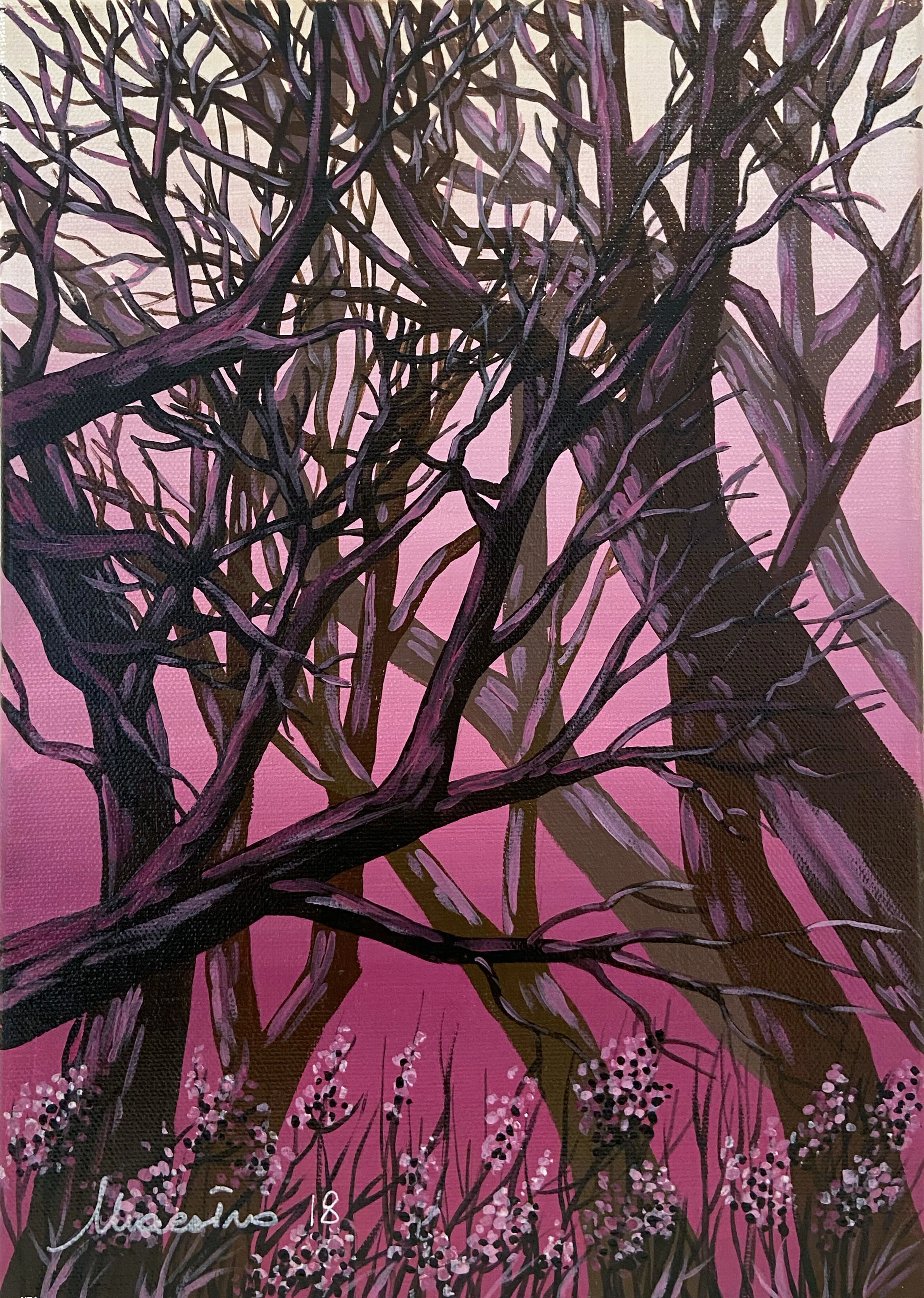 Untitled, 2019 acrylic on canvas 10h x 14w in (25h x 36w cm) EMAE007