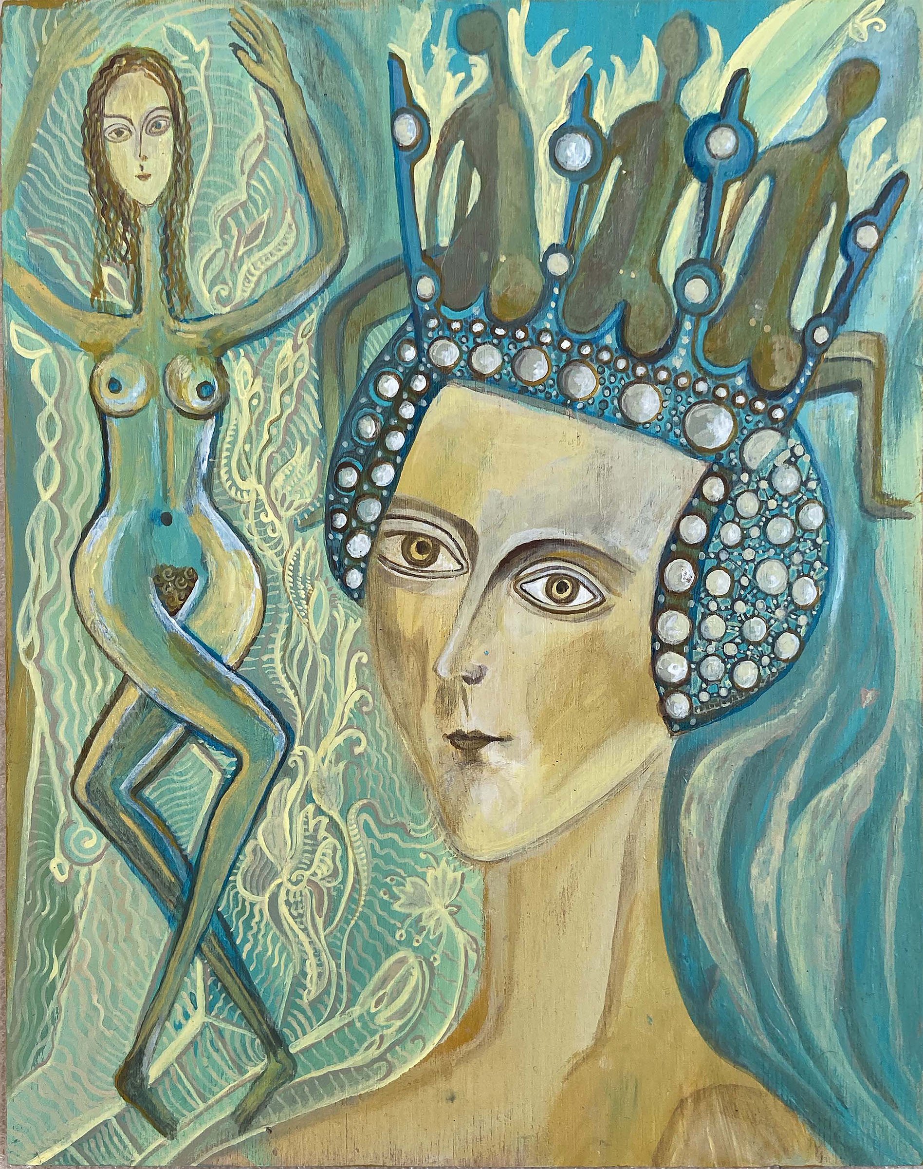 Fire Quartaversione , 2019 acrylic on wood 10 1/2 x 8 1/2 in (26.67 x 21.59 cm) EZ051