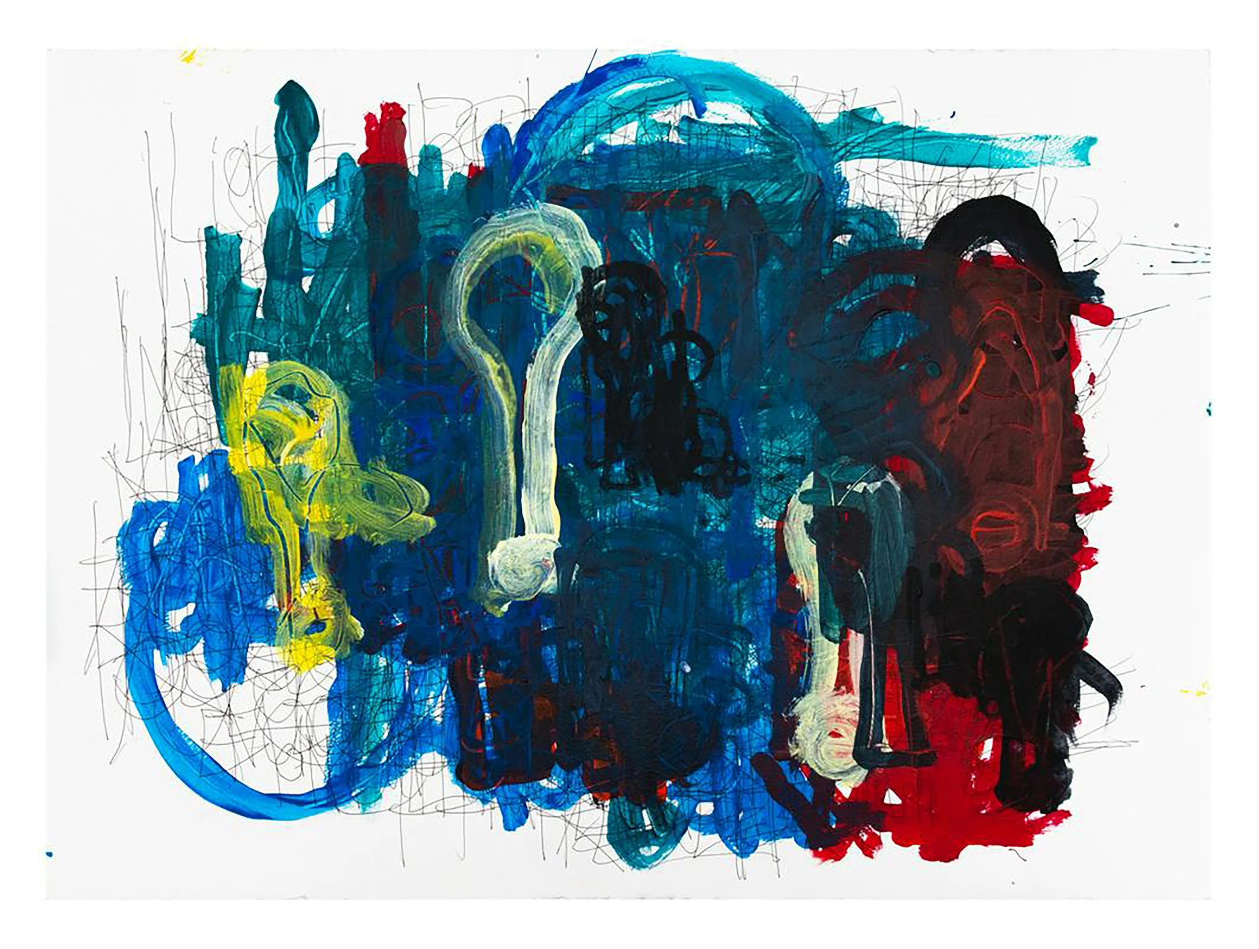   Untitled , 2020 acrylic and ink on paper 22 x 30 in (55.8 x 76.2 cm) 