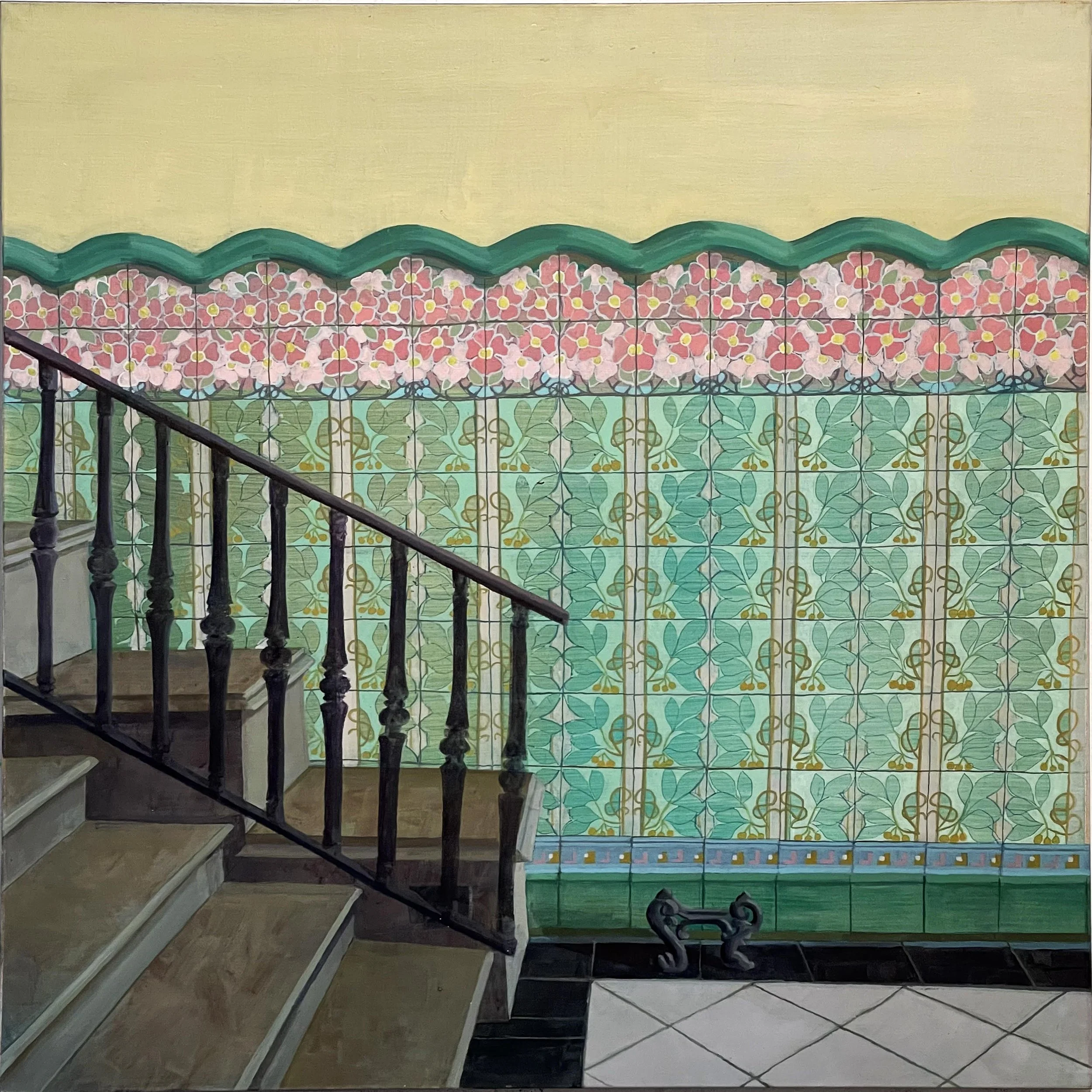   entrada, Gran Via , 2015 oil on canvas 39 1/3 x 39 1/3 inches 