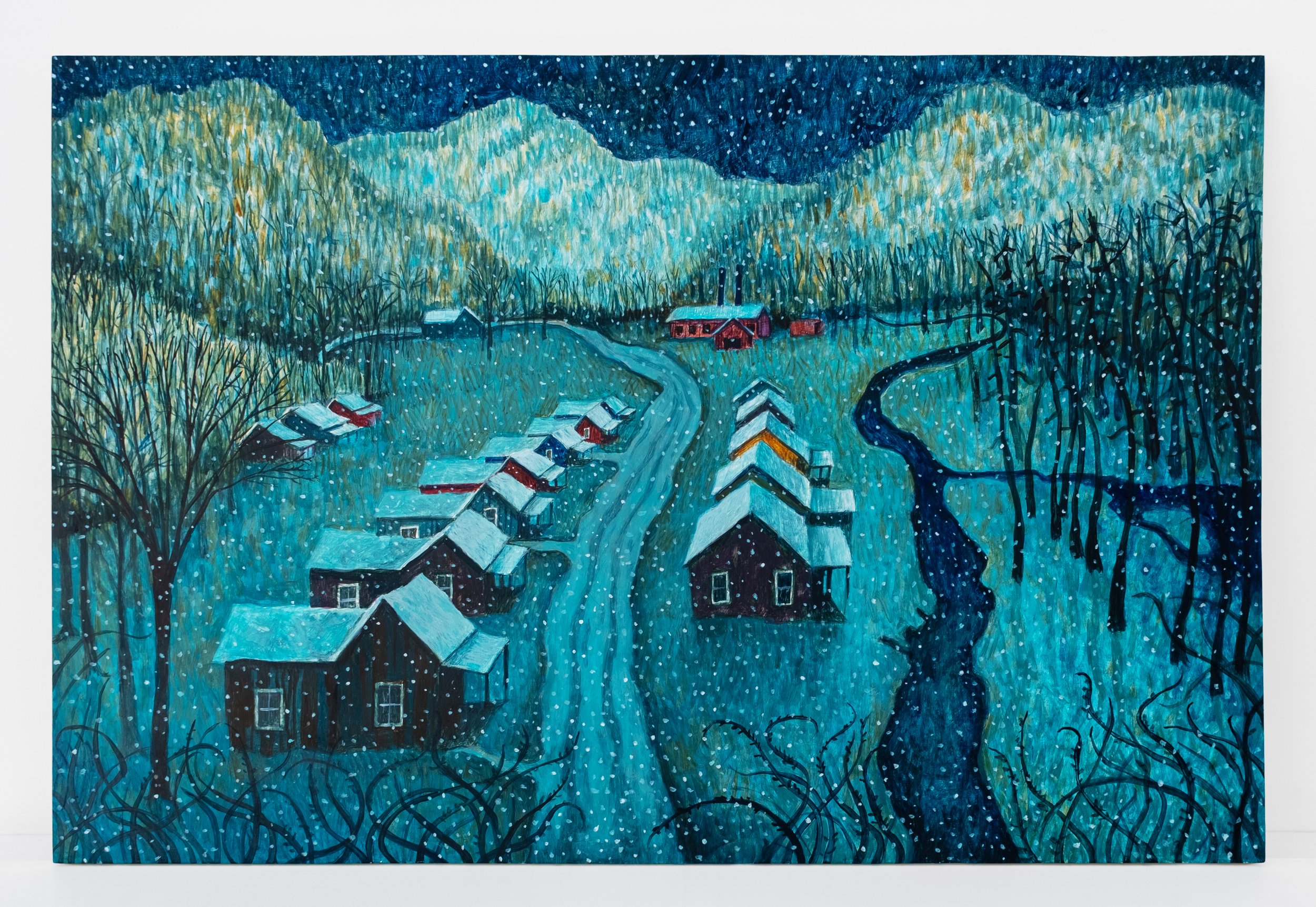   The Brushy Forks of John’s Creek , 2026 egg tempera on panel 24 x 36 inches (61 x 91.4 cm) 