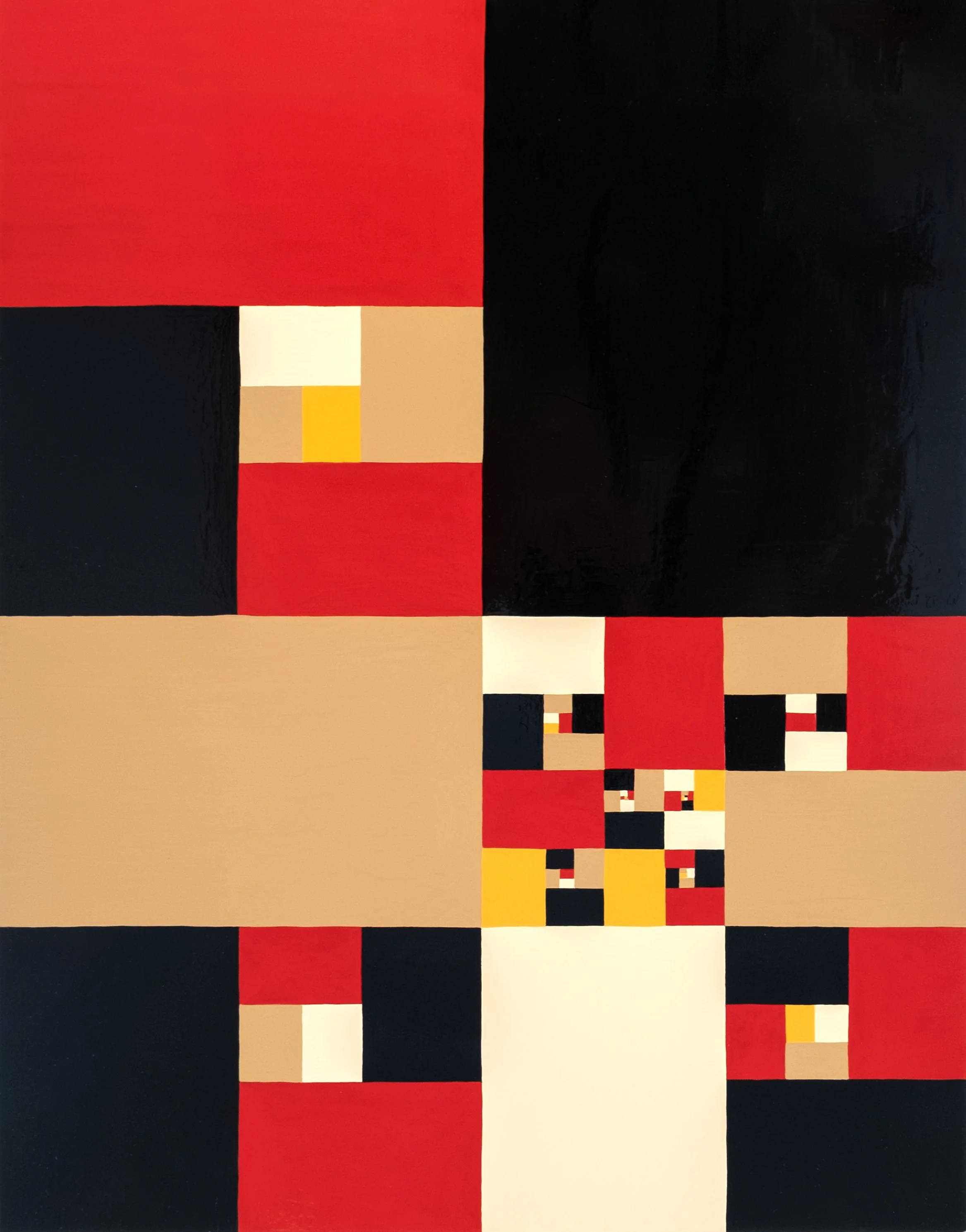   Nine Constant Windows, Second Version , 2002 enamel on aluminum 19 1/4 x 15 1/8 inches (48.9 x 38.4 cm) 