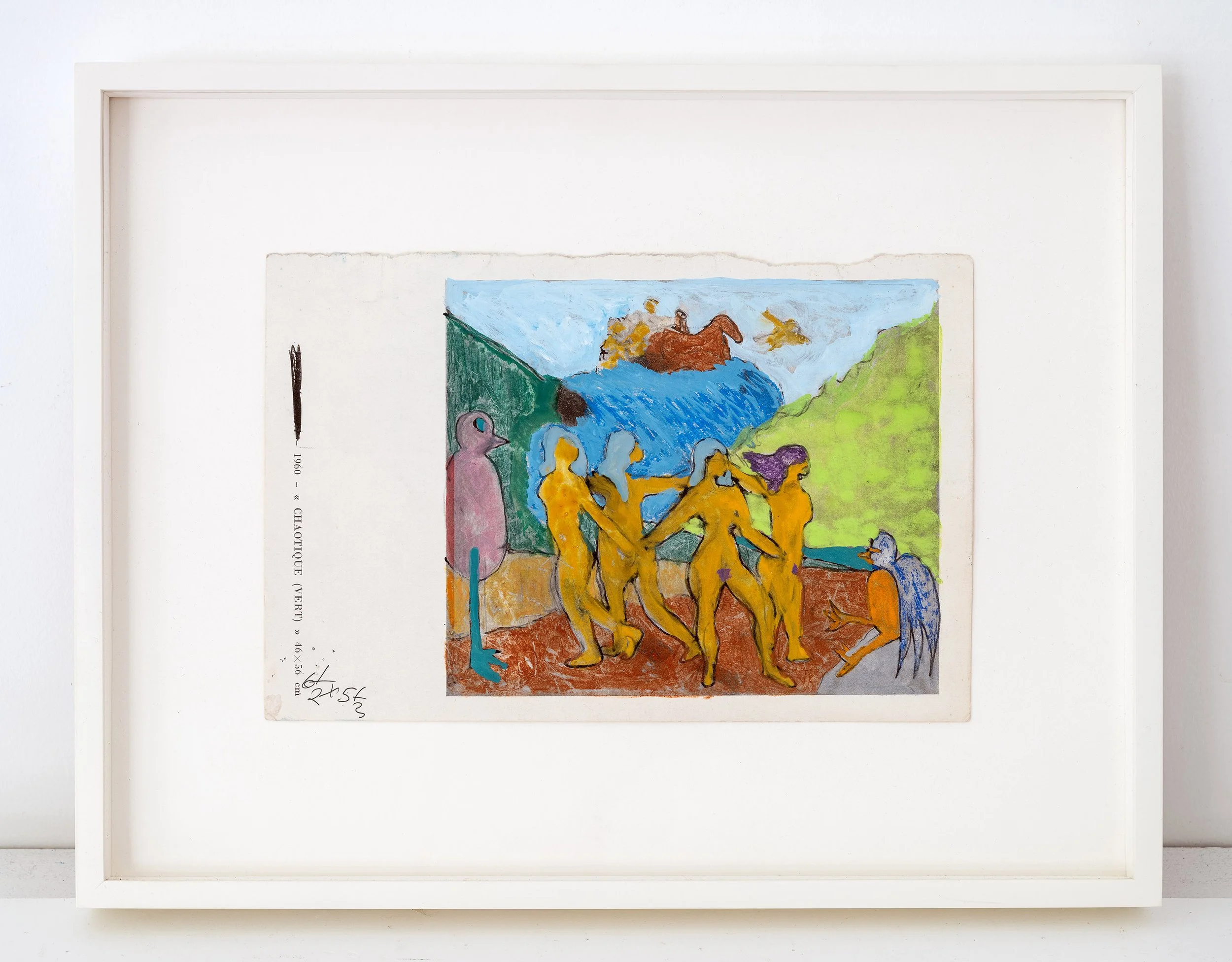  Untitled, c. 1960s pastel and gouache on found paper 5 1/2 x 6 1/2 inches (14 × 16.5 cm) 
