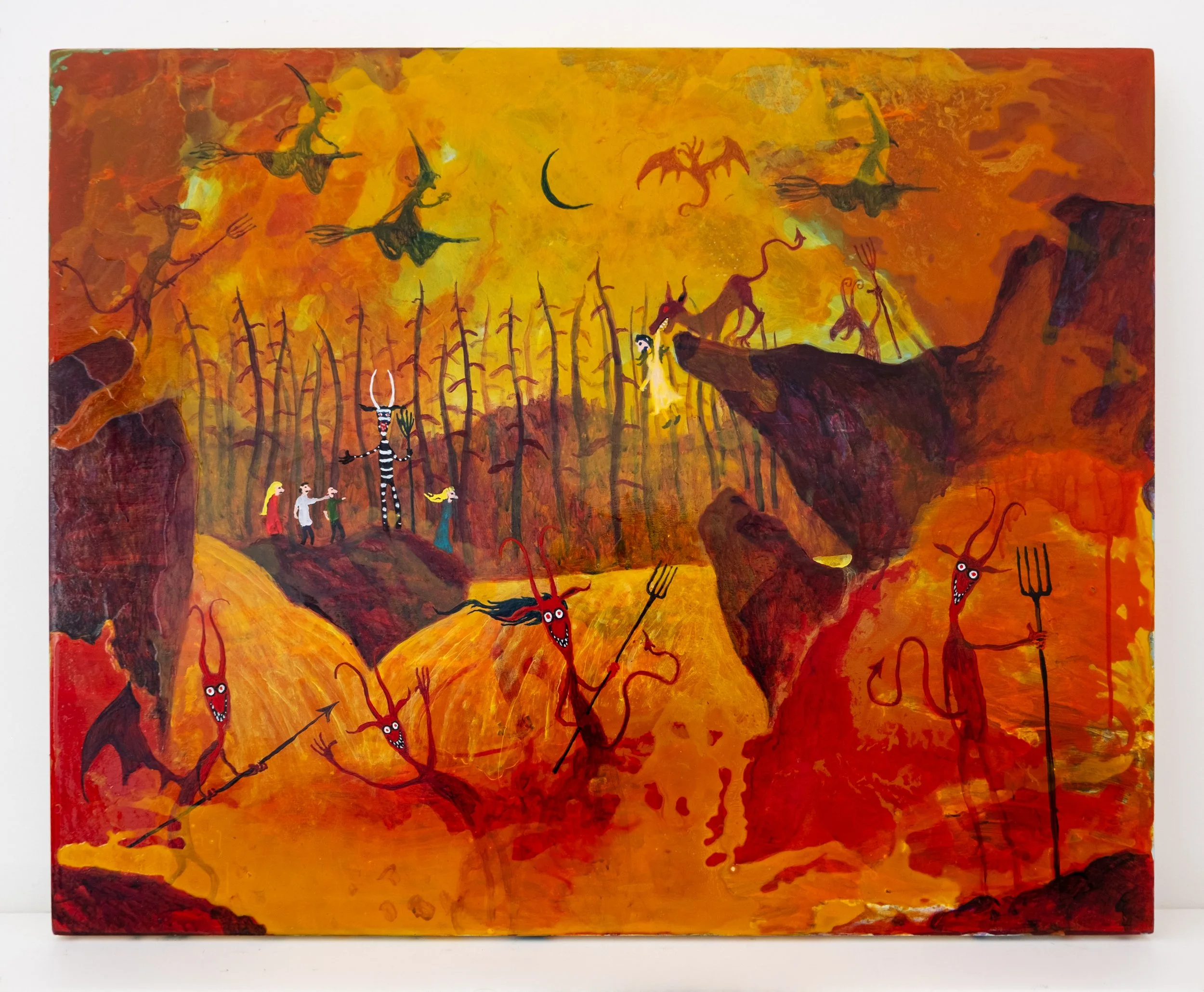   The Lake of Fire , 2026 acrylic on panel 24 x 30 inches (61 x 76.2 cm) 