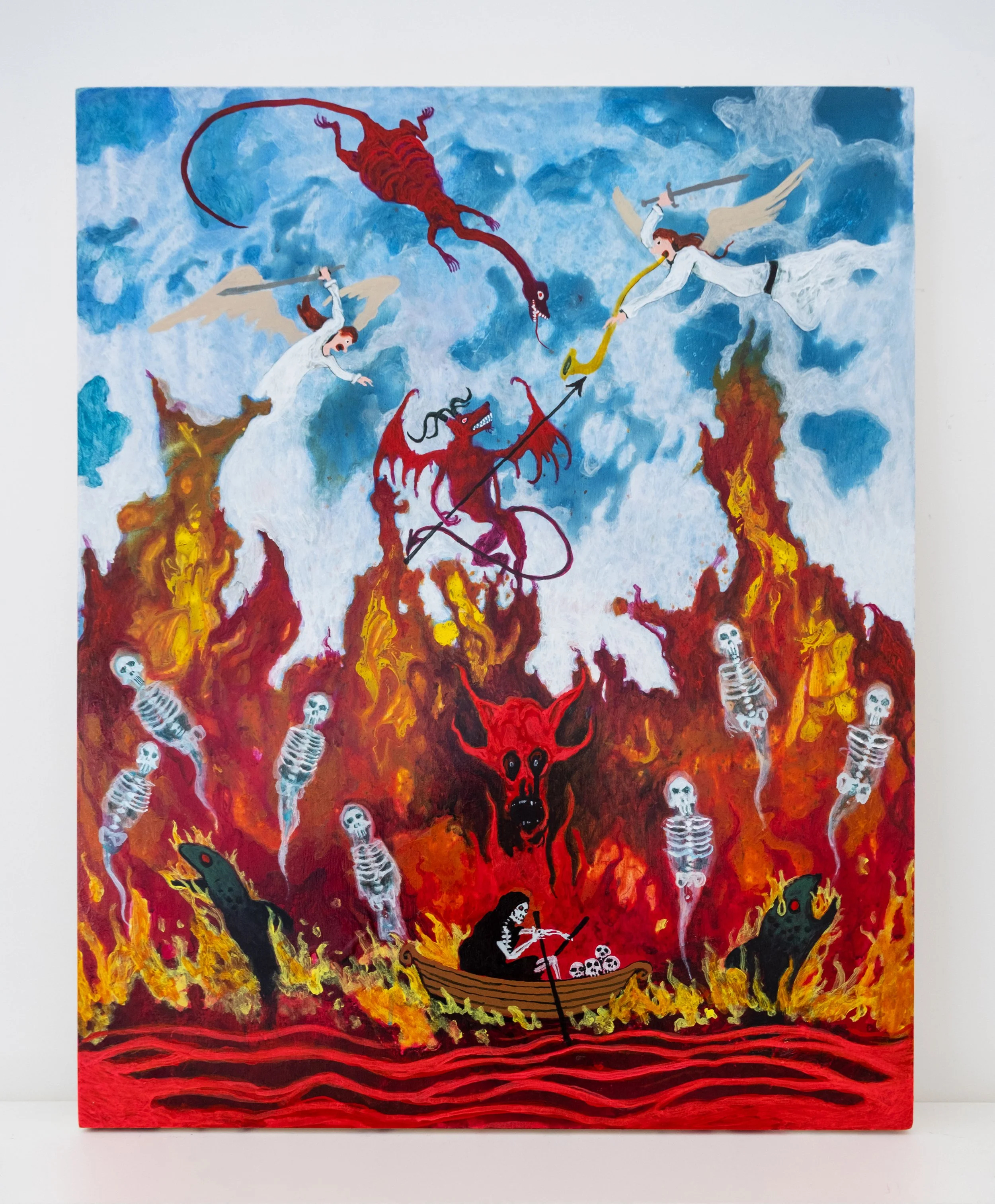   And the Sea Gave Up Its Dead, and Death and Hell Gave Up the Dead, Which Were in Them , 2026 acrylic on panel 30 x 24 inches (76.2 x 61 cm) 