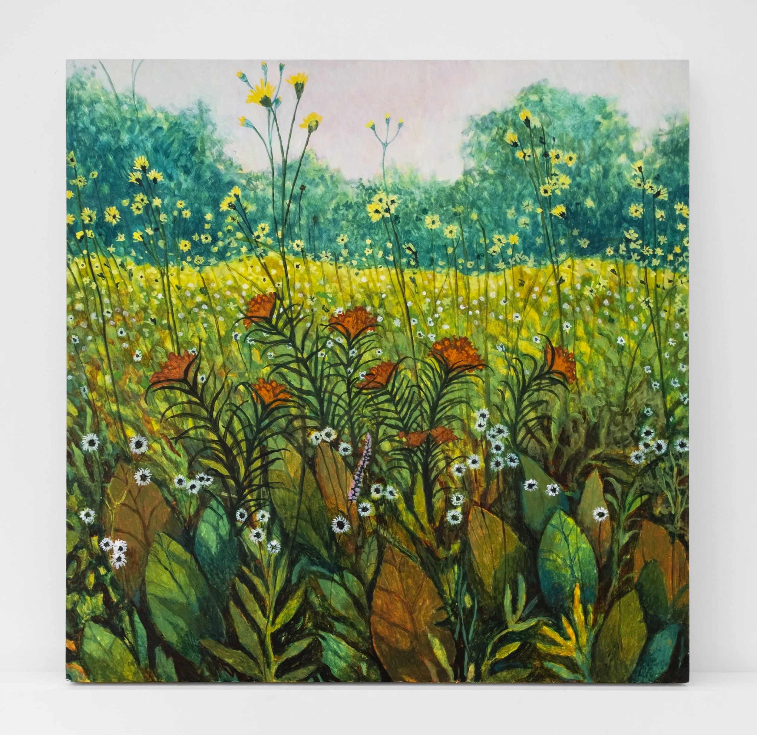   Wild Mountain Flowers for Mary,  2026 egg tempera on panel 30 x 30 inches (76.2 x 76.2 cm) 