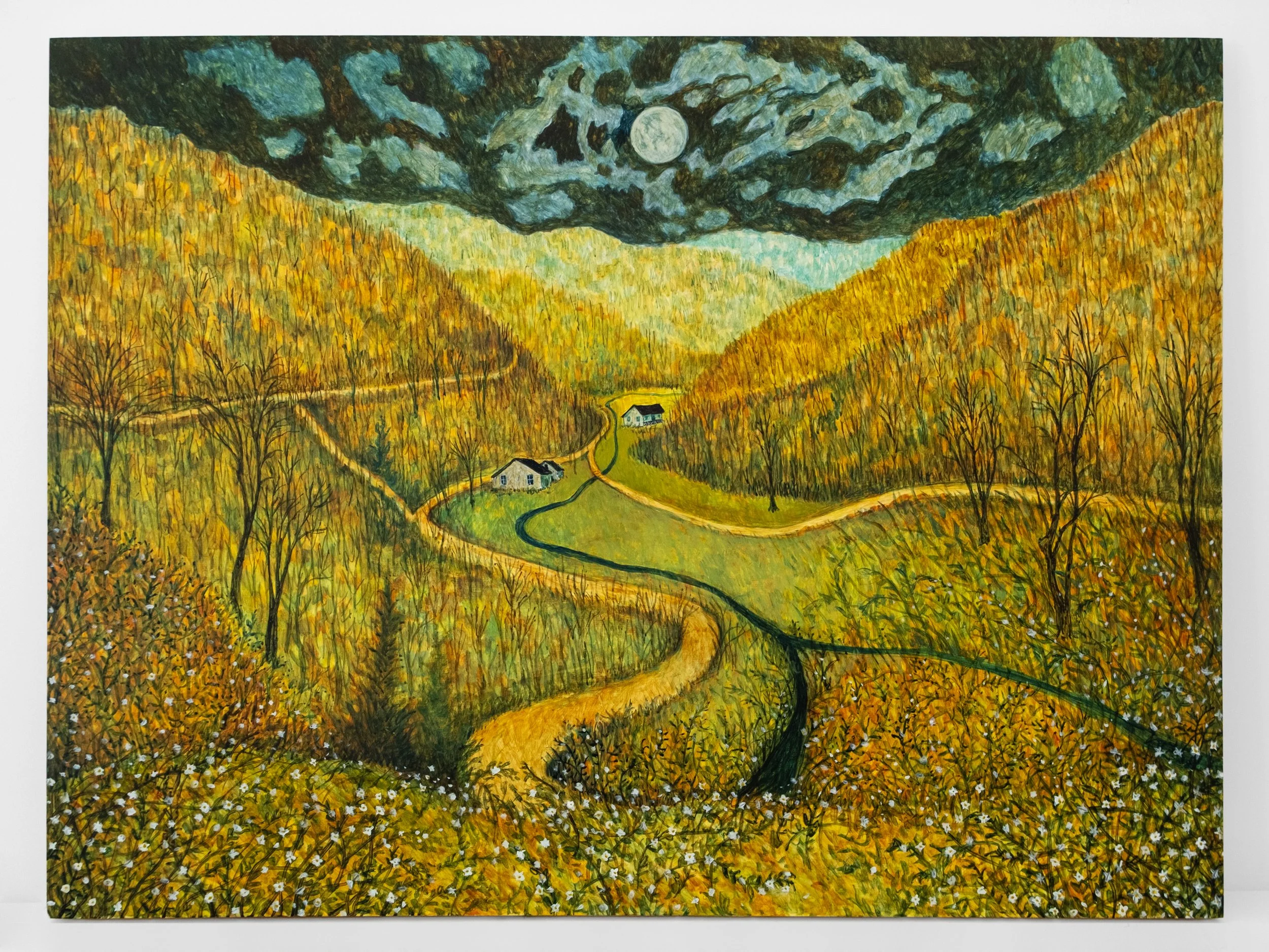   Wild Rose of the Mountains , 2026 egg tempera on panel 30 x 40 inches (76.2 x 101.6 cm) 