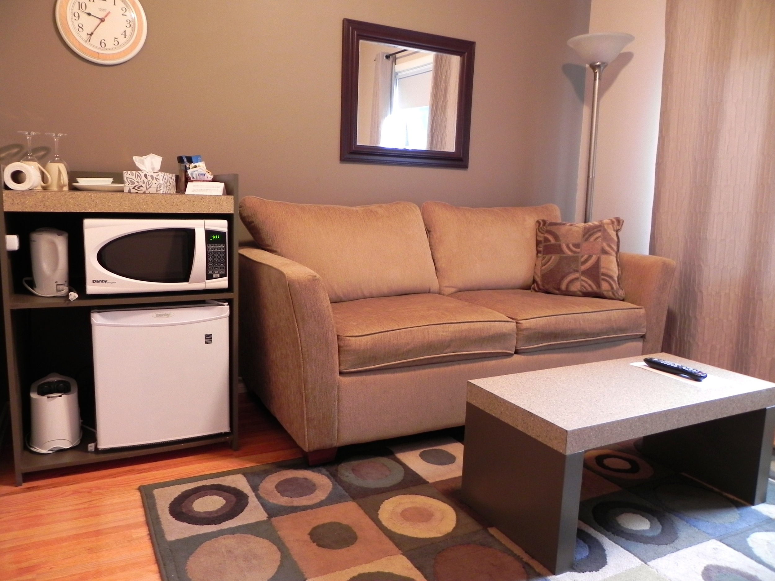 Upper Lounge Couch and Fridge