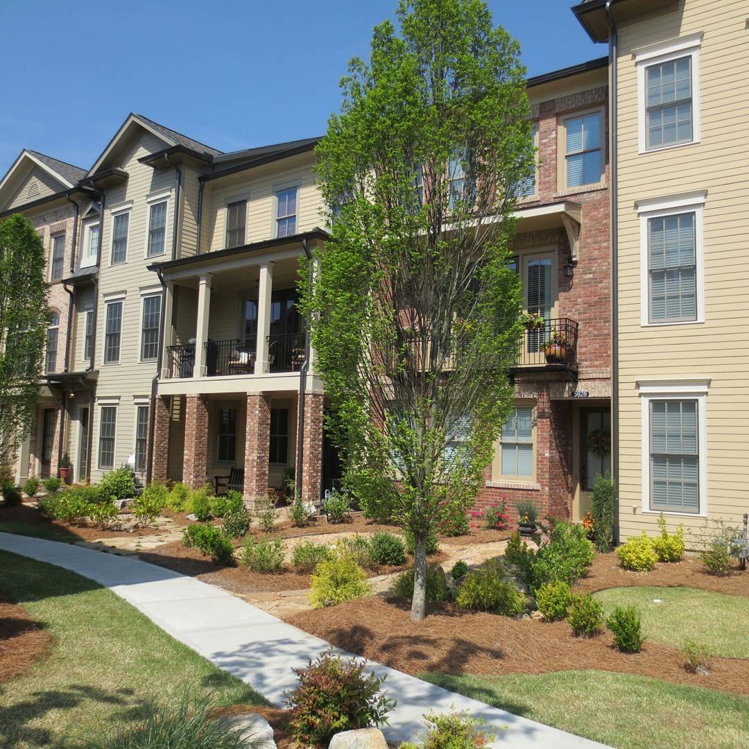Pamela Bordelon, NCIDQ design project for Seven Norcross Townhomes in Historic Downtown Norcross, Georgia that required Architectural Review Board approval for the exterior color schemes. In addition, she completed the interior finish selections for 
