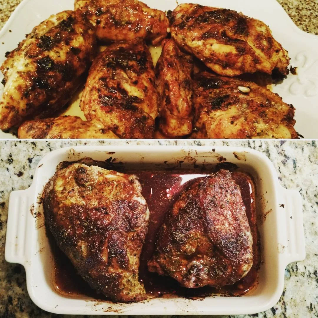 @etalon_home new chicken dry rub grilled in NOLA (top) and baked in ATL (bottom), prototype names are "Out of the Park" or "Nailed It!" Chicken Rub. Coming soon to a store near you.

#chicken #dryrub #grilledchicken  #bakedchicken