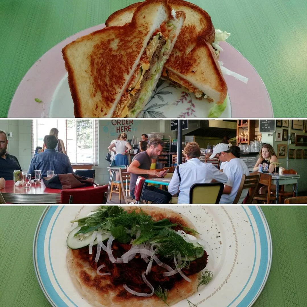 @turkeyandthewolf we had meatloaf #sandwich with gravy mayo, pepper jelly, shrettuce, white onion, sesame seeds, melty American, dill pickles on white and a lamb neck #roti lamb neck, slow cooked in chiles and carraway, lemony yogurt, onions, heady h