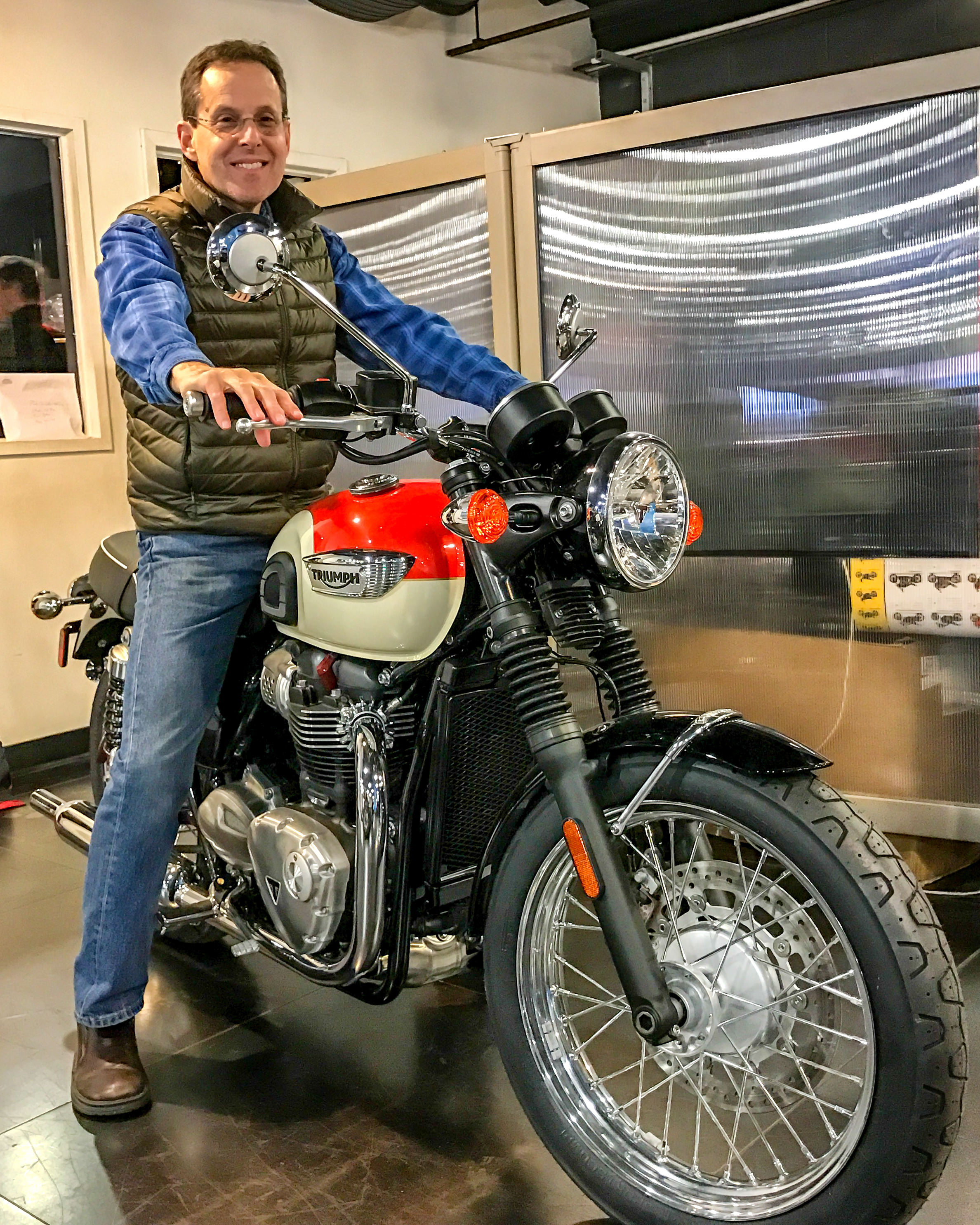 My first contact - at the Ducati-Triumph New York City showroom right after release