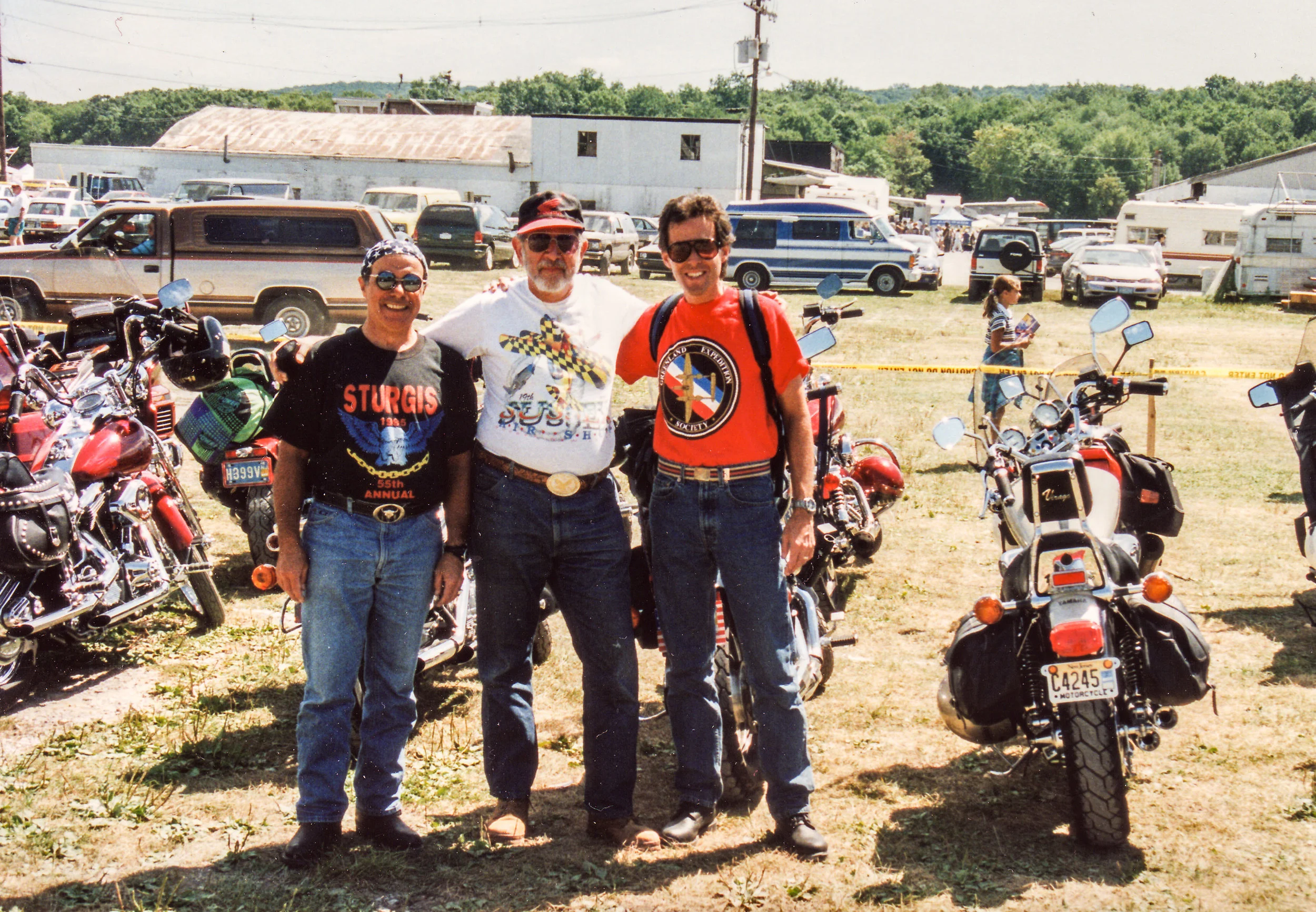 The Gang, from left to right: Gregory, Joel, me, and my Virago