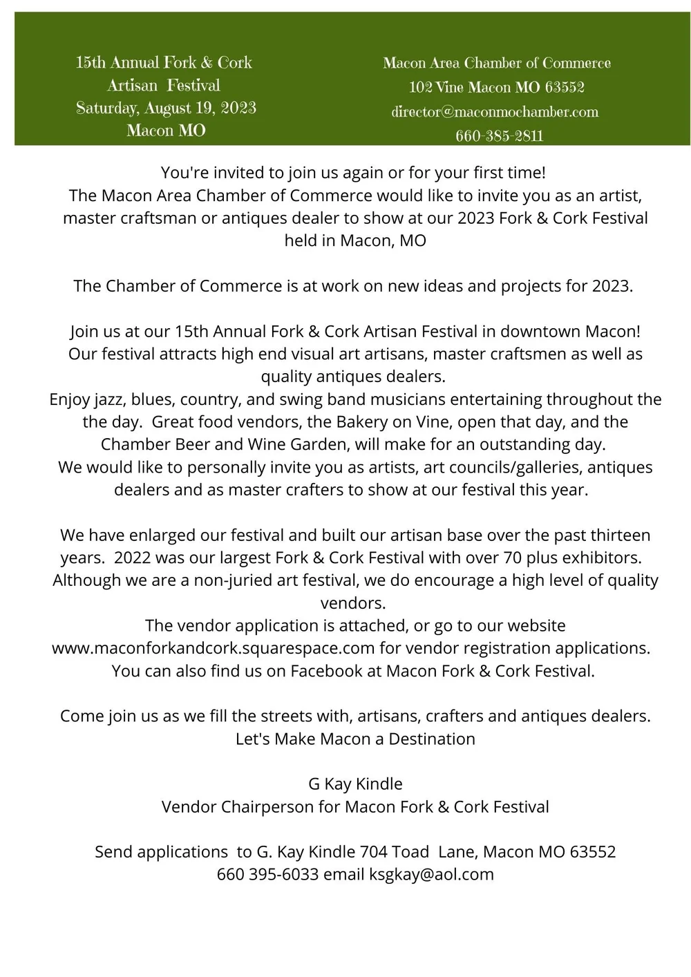 Macon Fork & Cork Festival — Macon Fork & Cork Artisan Festival