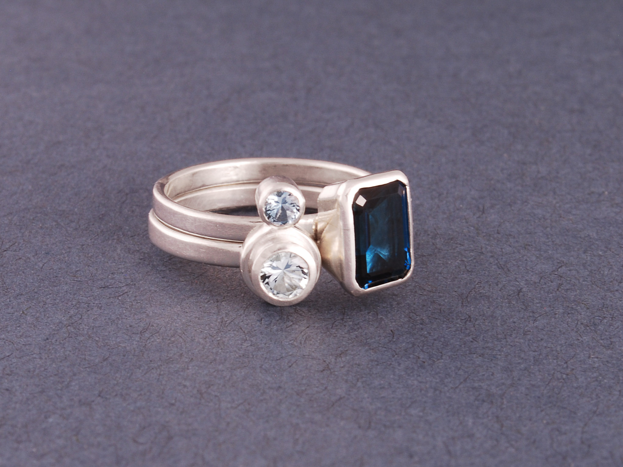 blue stacking rings