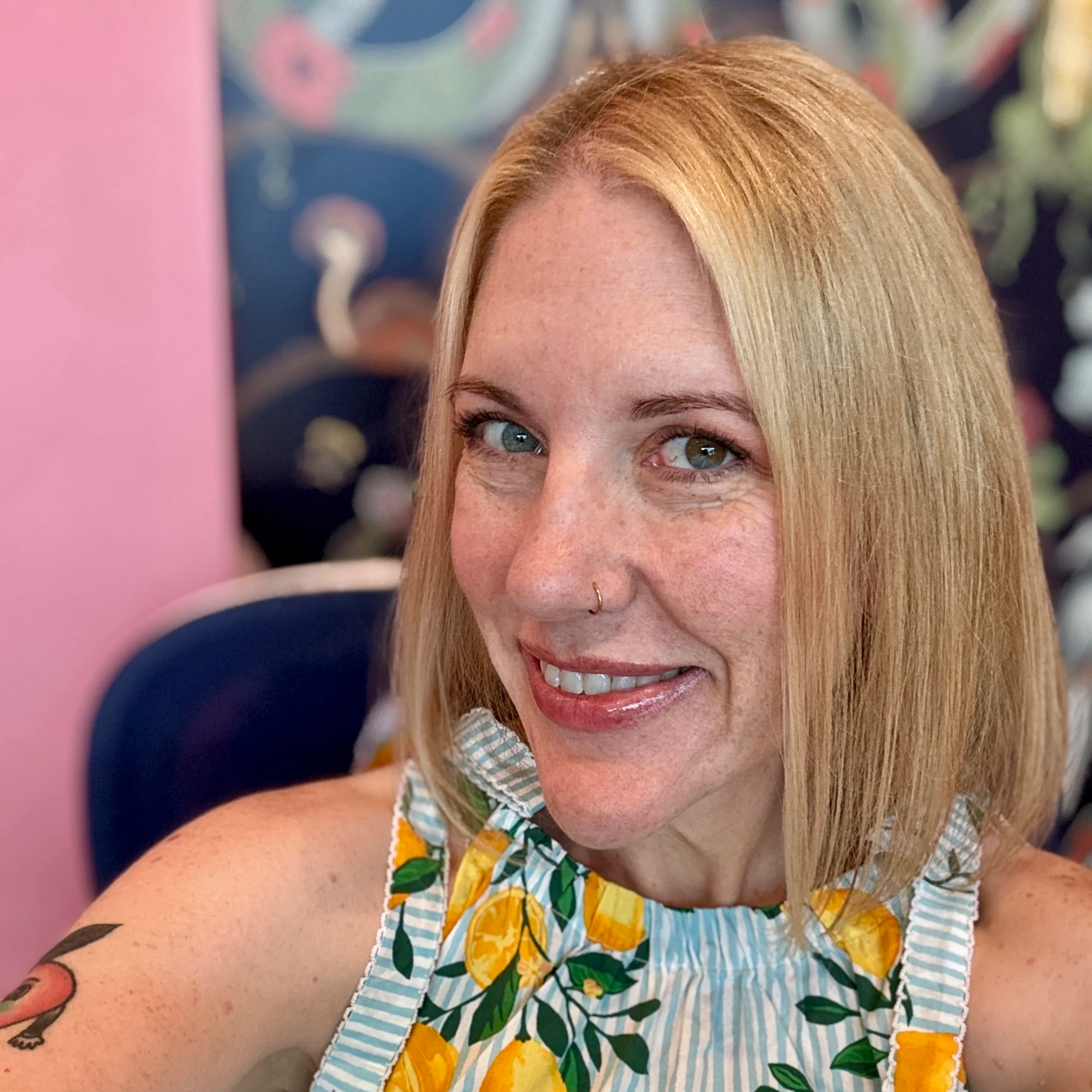 Jill Swensen seated at work
