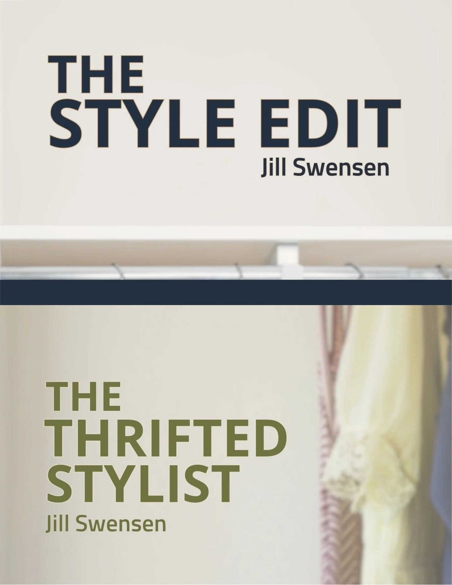 The Style Edit and The Thrifted Stylist workbook covers side by side