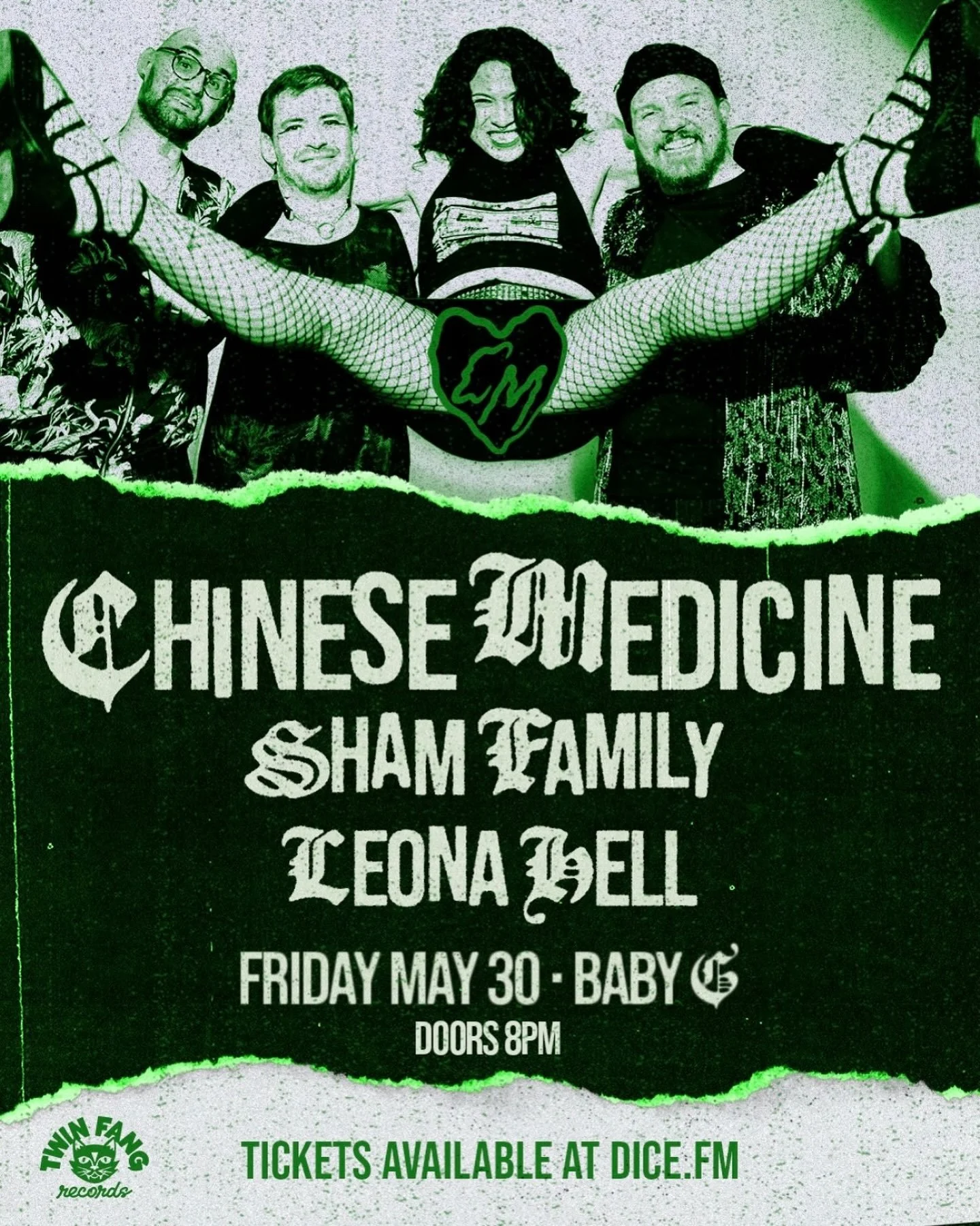 Poster design for @chinamedsband @leona_hell_  @shamfamilyshamfamily @twinfangrecords
Release show this Friday 🚨🚨🚨 8PM
@thebabygtoronto