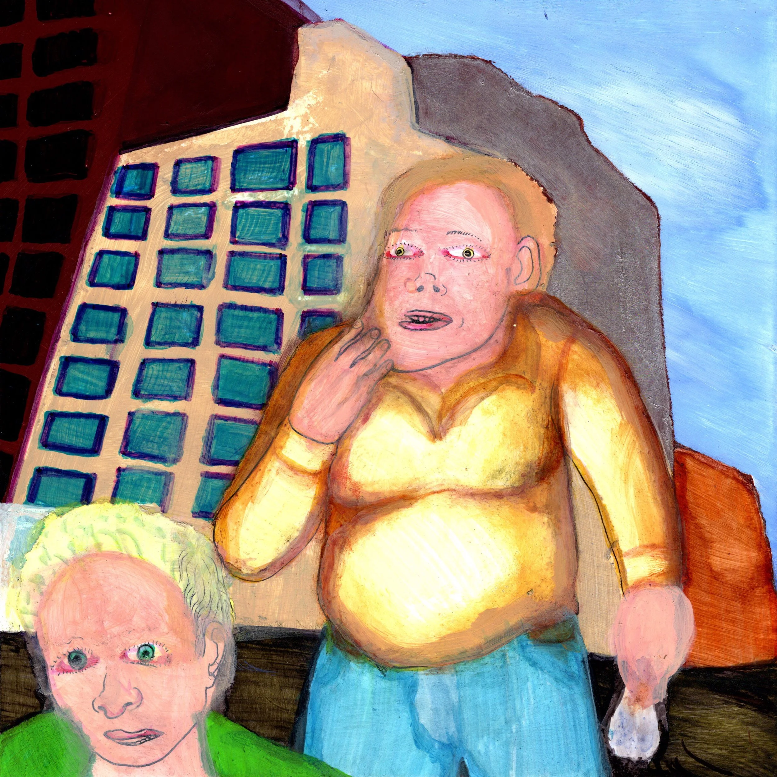 “Don’t Spit in My Direction” acrylic, ink, pencil on synthetic paper 11” x 11” 2022 Joe Paulk ©