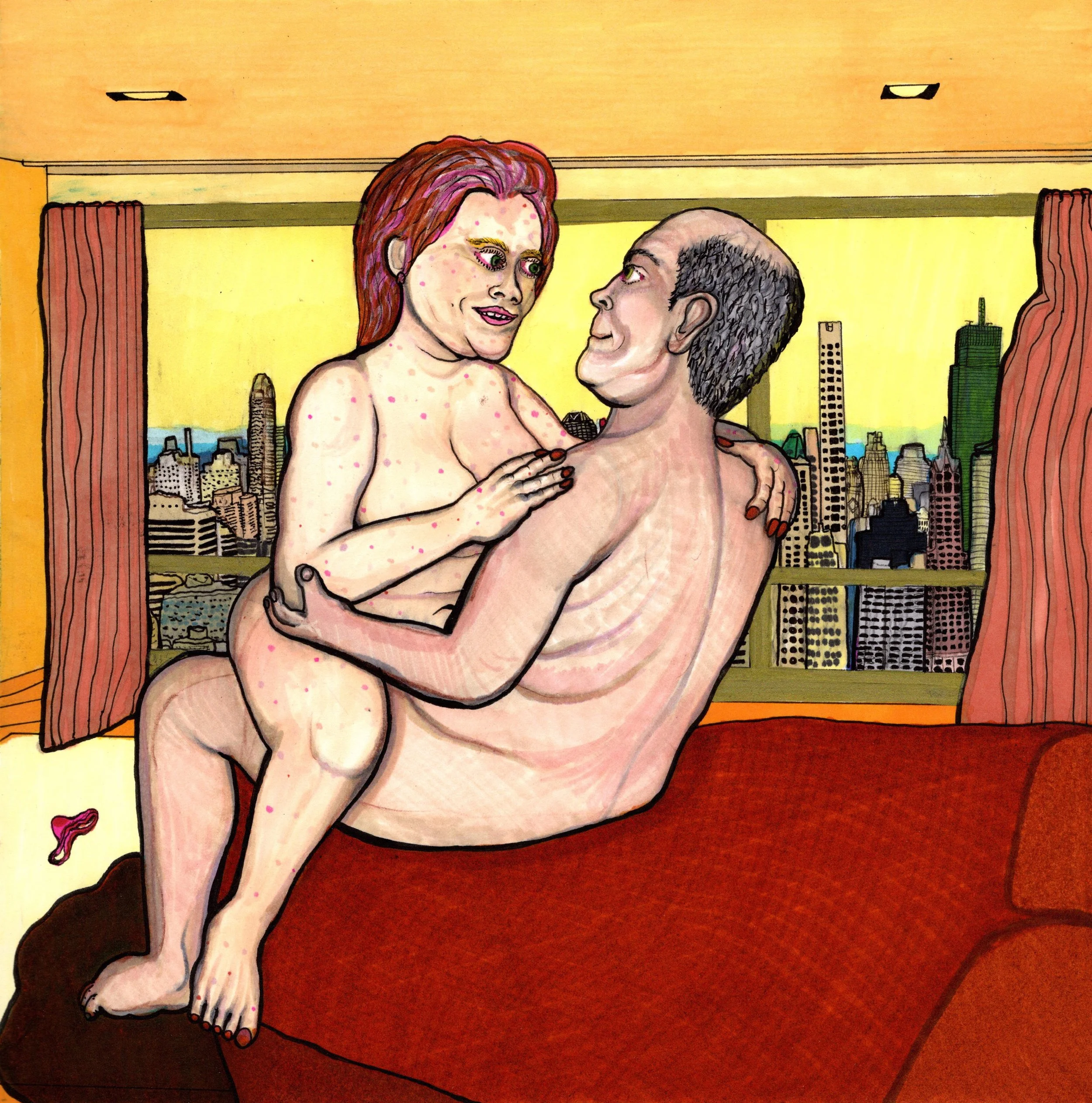  “Fourth Divorce”  ink on arches paper  11.25” x 11.25”  2022  Joe Paulk © 