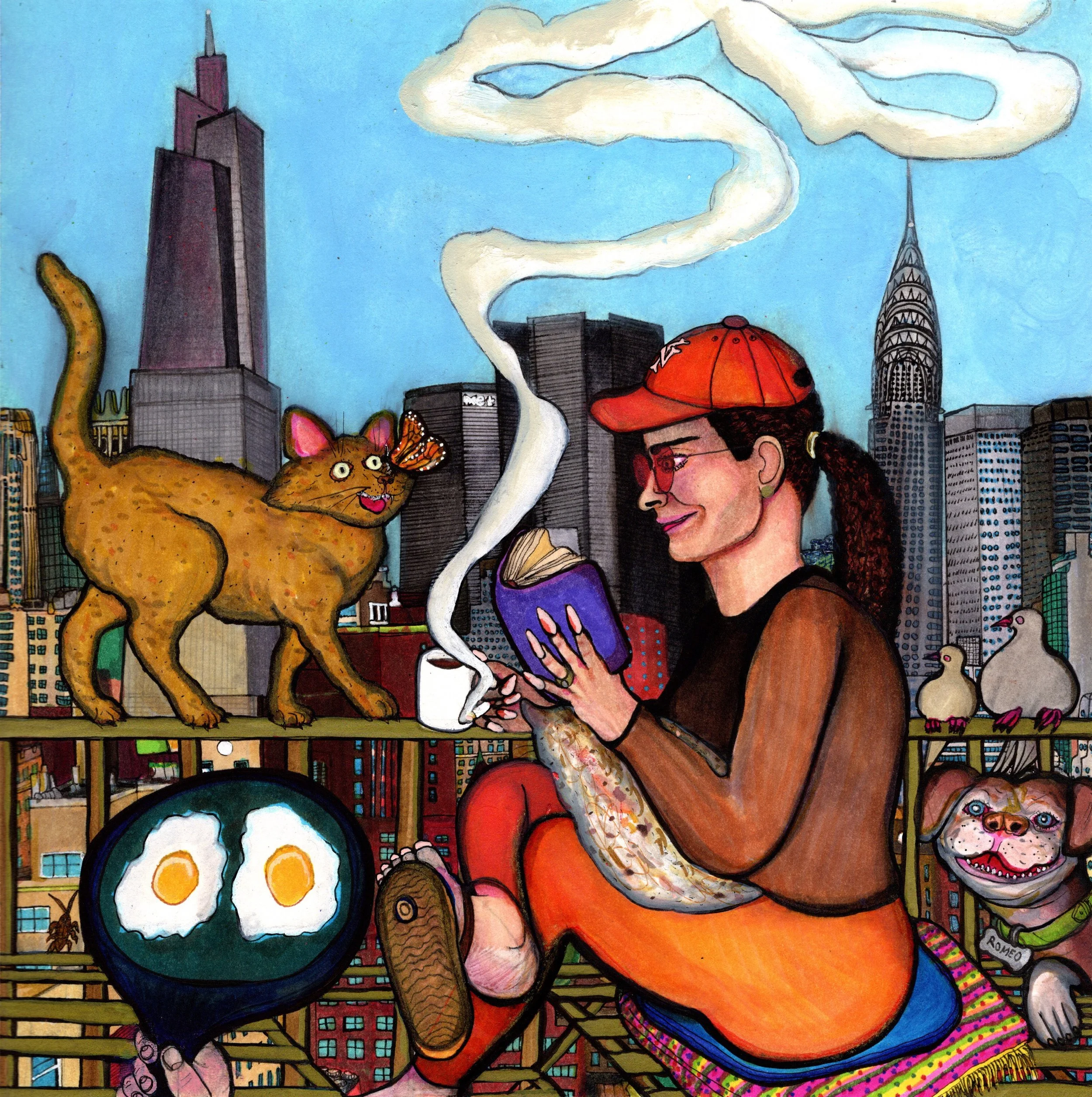  “I Don’t Really Read”  acrylic, ink, pencil on arches paper  12.25” x 12.25”  2022  Joe Paulk © 