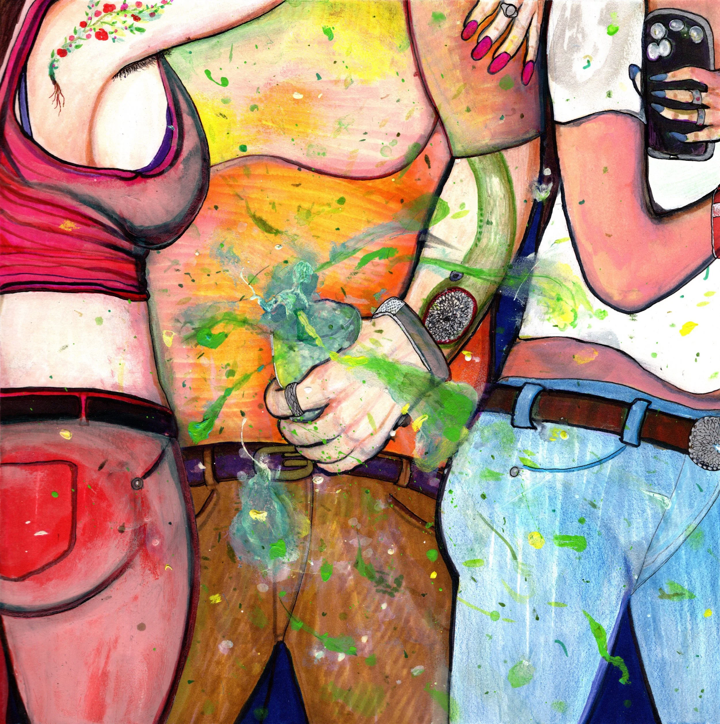  “Whereas (General Admission)”  acrylic, gesso, ink, pencil on arches paper  12.25” x 12.25”  2022  Joe Paulk © 