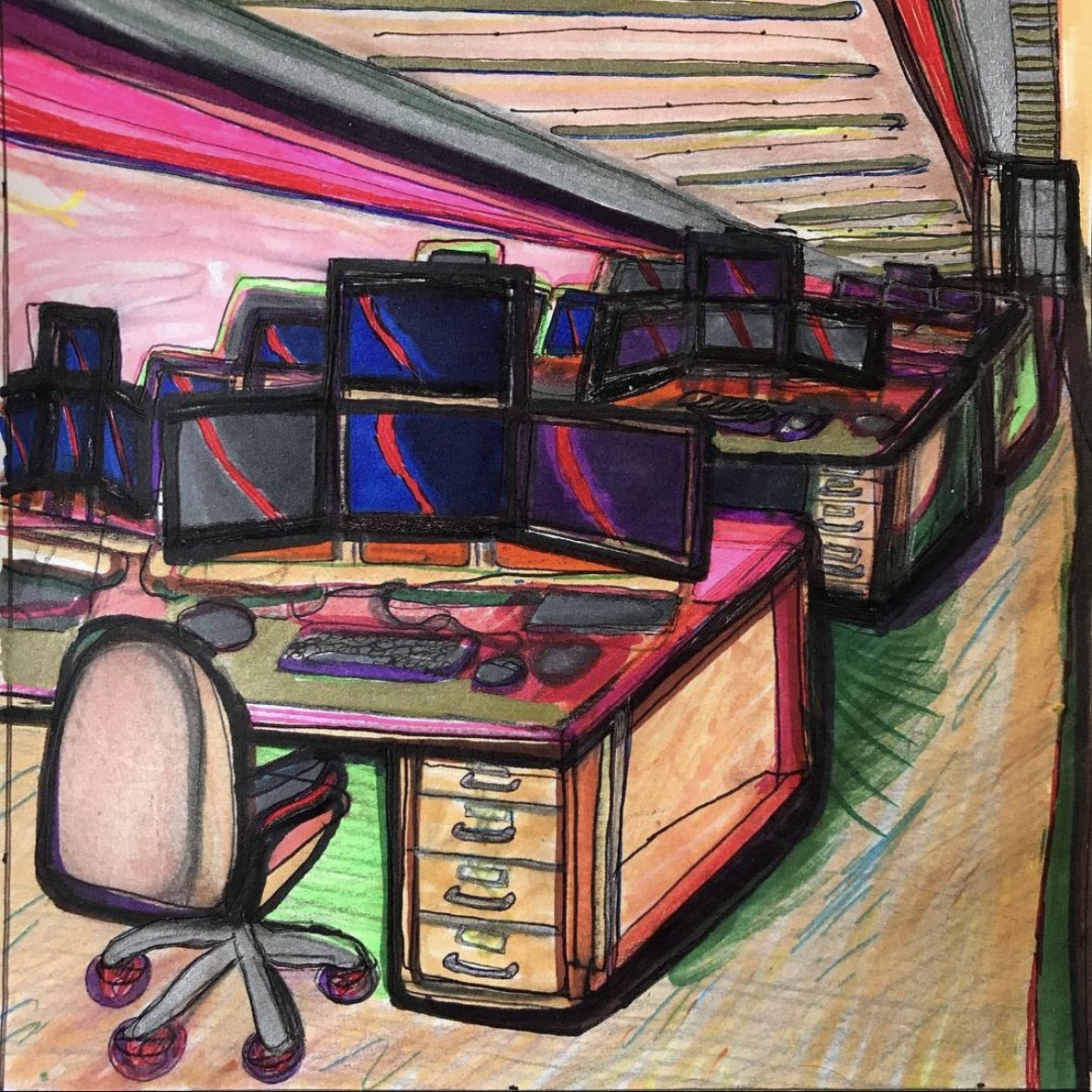  interior of a hedgefund office 