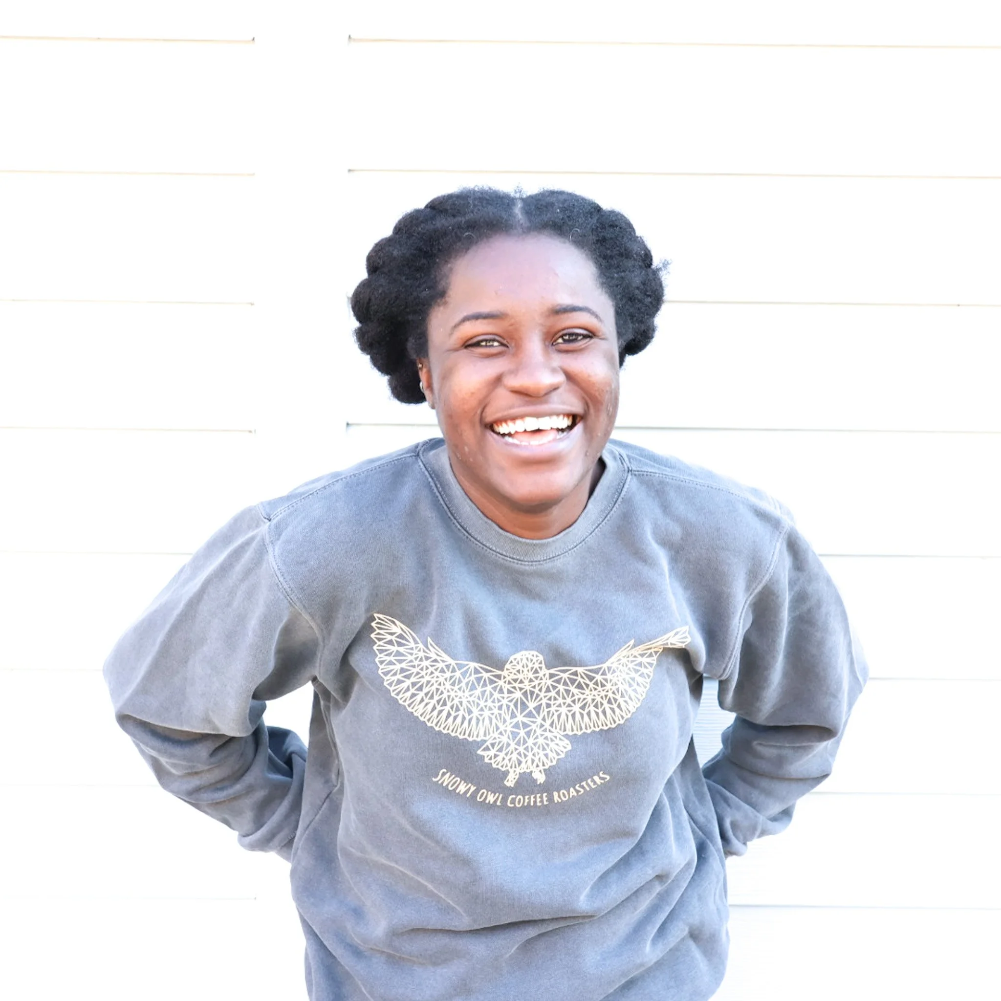 Black Geometric Owl Limited Edition Sweatshirt — Snowy Owl Coffee Roasters