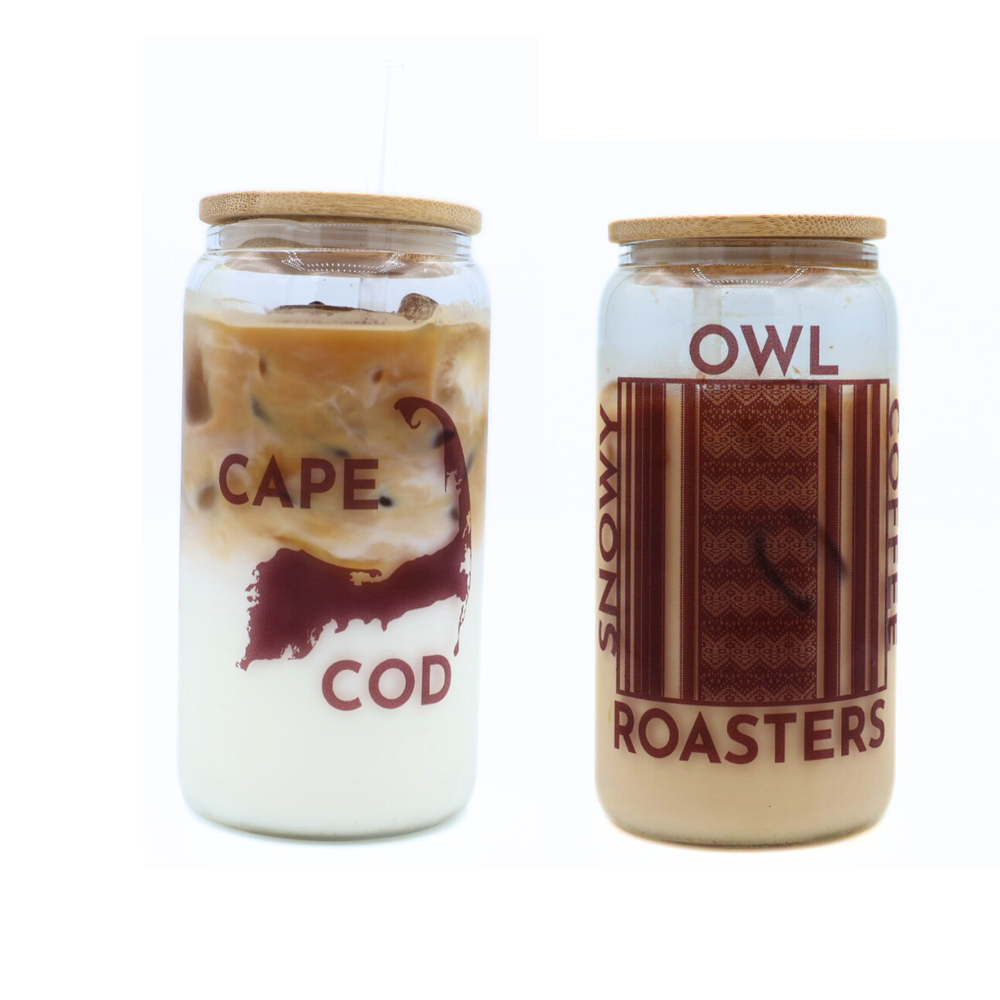 Snowy Owl Coffee Glass Tumbler - 16oz — Snowy Owl Coffee Roasters