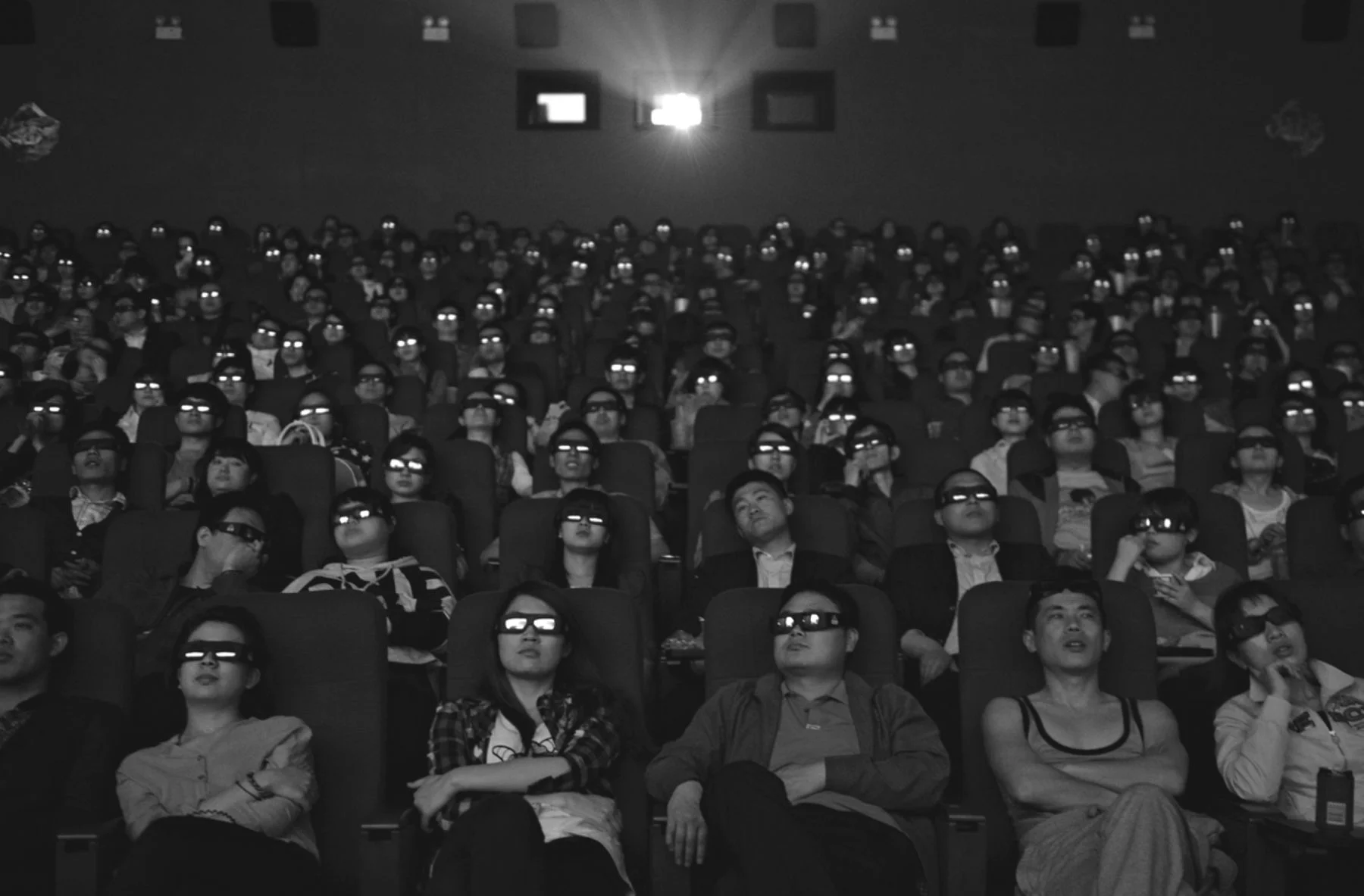 Movie-goers watching Titanic 3D , Taiyuan, Shanxi province, 2012. Photo: Reuters