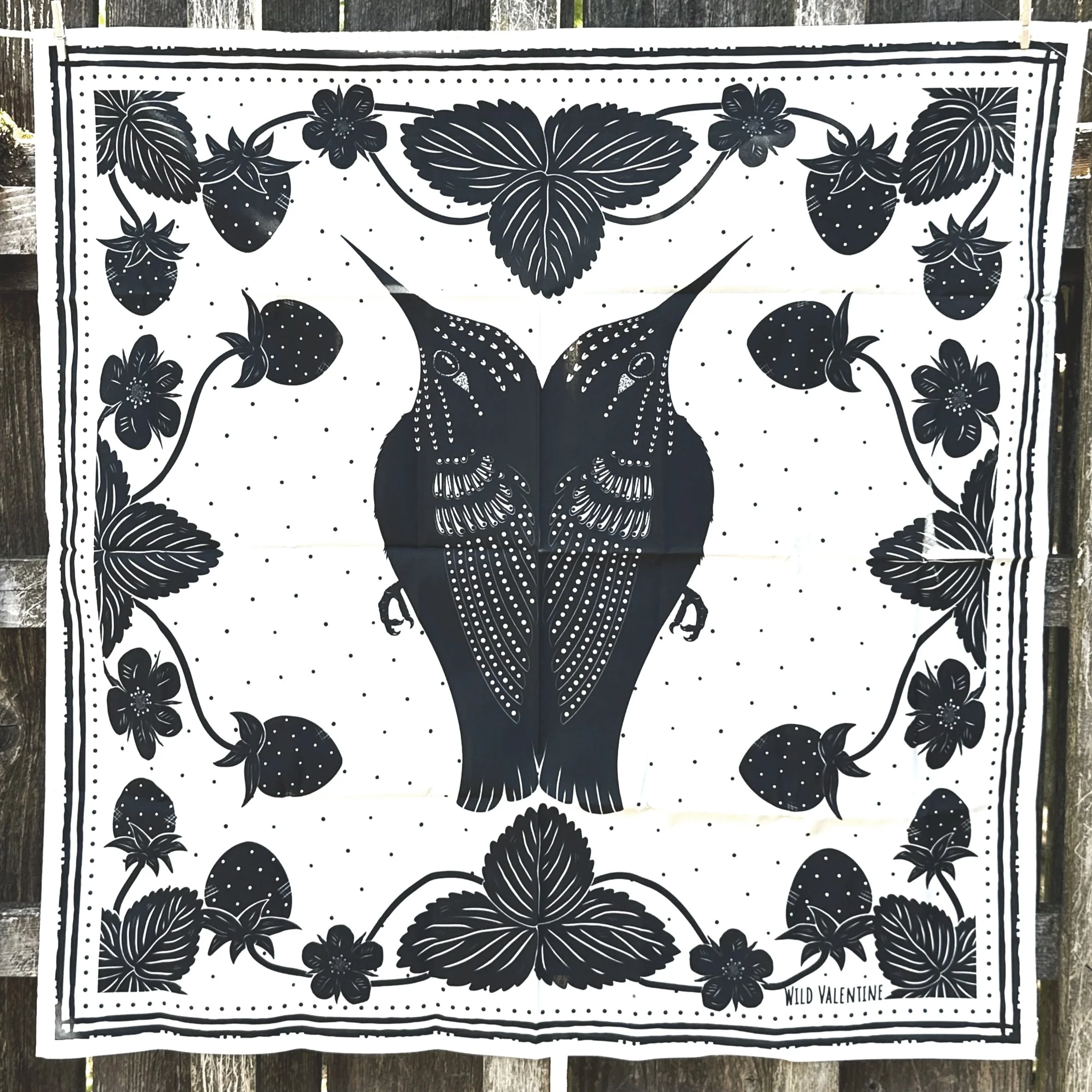 Strawberry Magic Bandana - 100% Cotton Bandana/Altar Cloth/Furoshiki