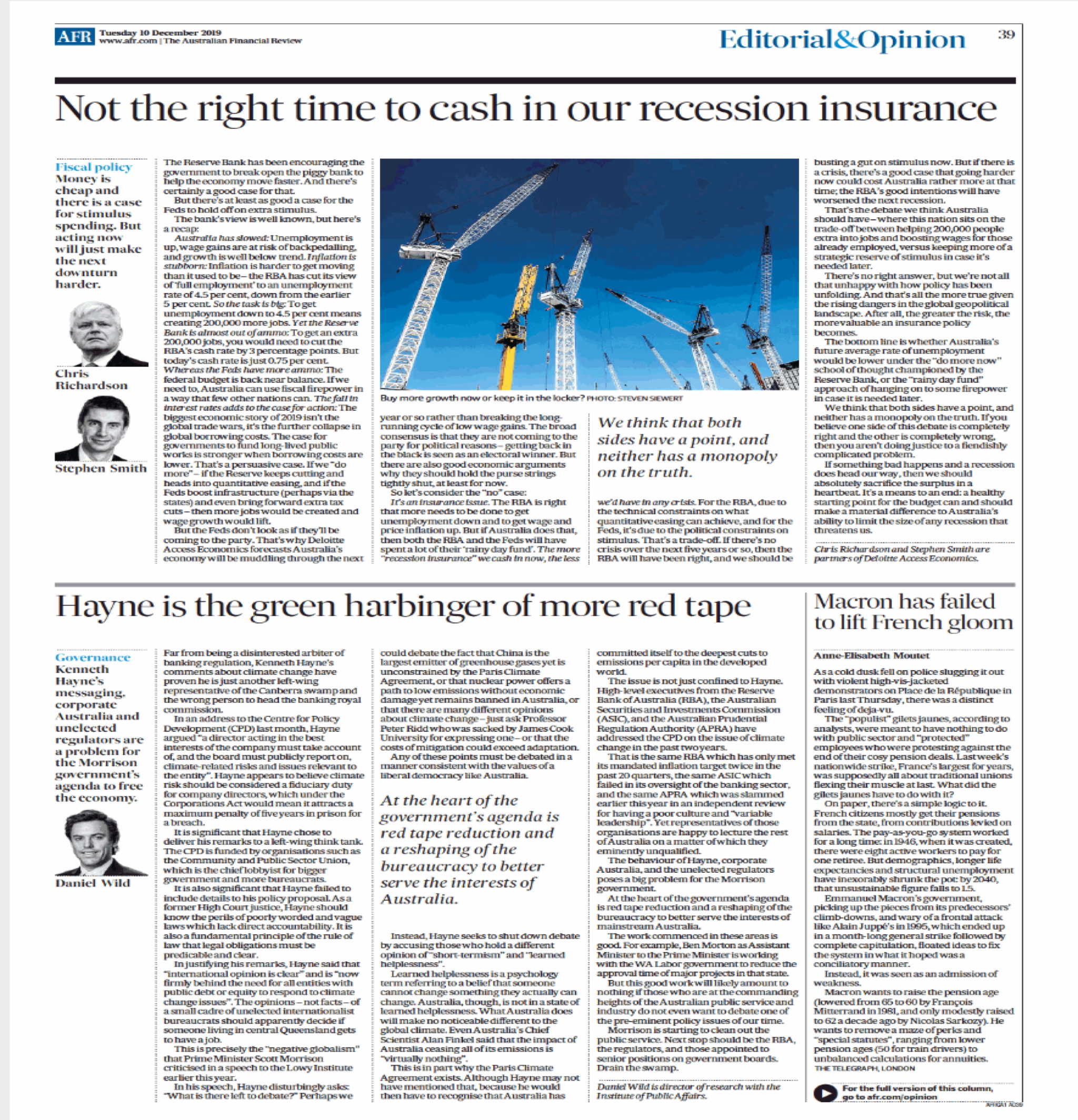 AFR Letter to the Editor - a lesson in the capitalist system