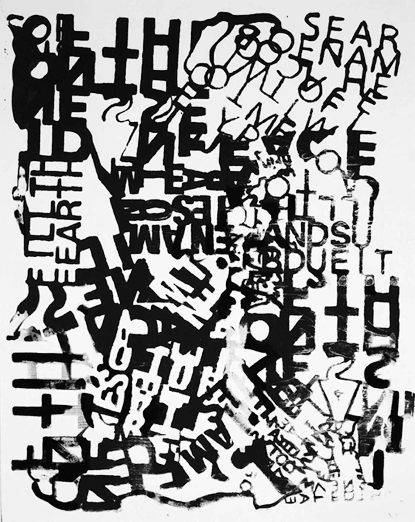 Track Unique silkscreen print on paper