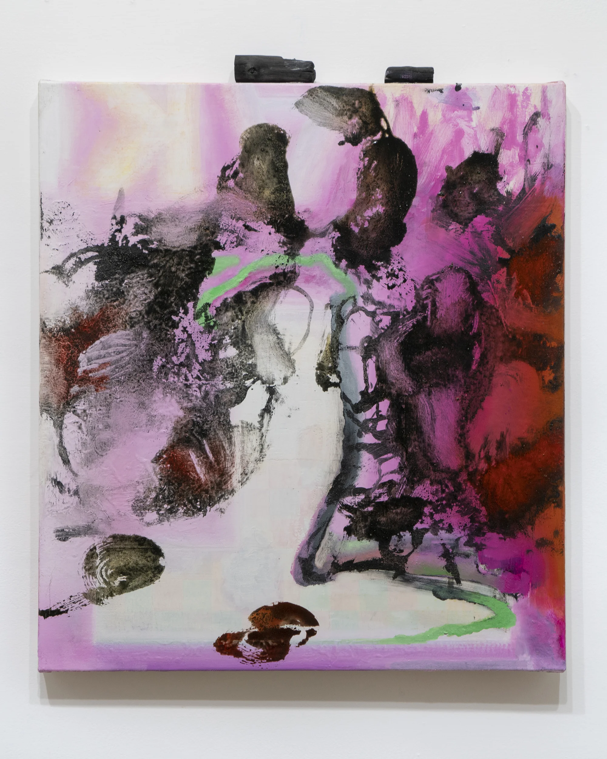 Toxin Oil on canvas with handmade paint and water-purifying charcoal 26 x 18 inches 2018