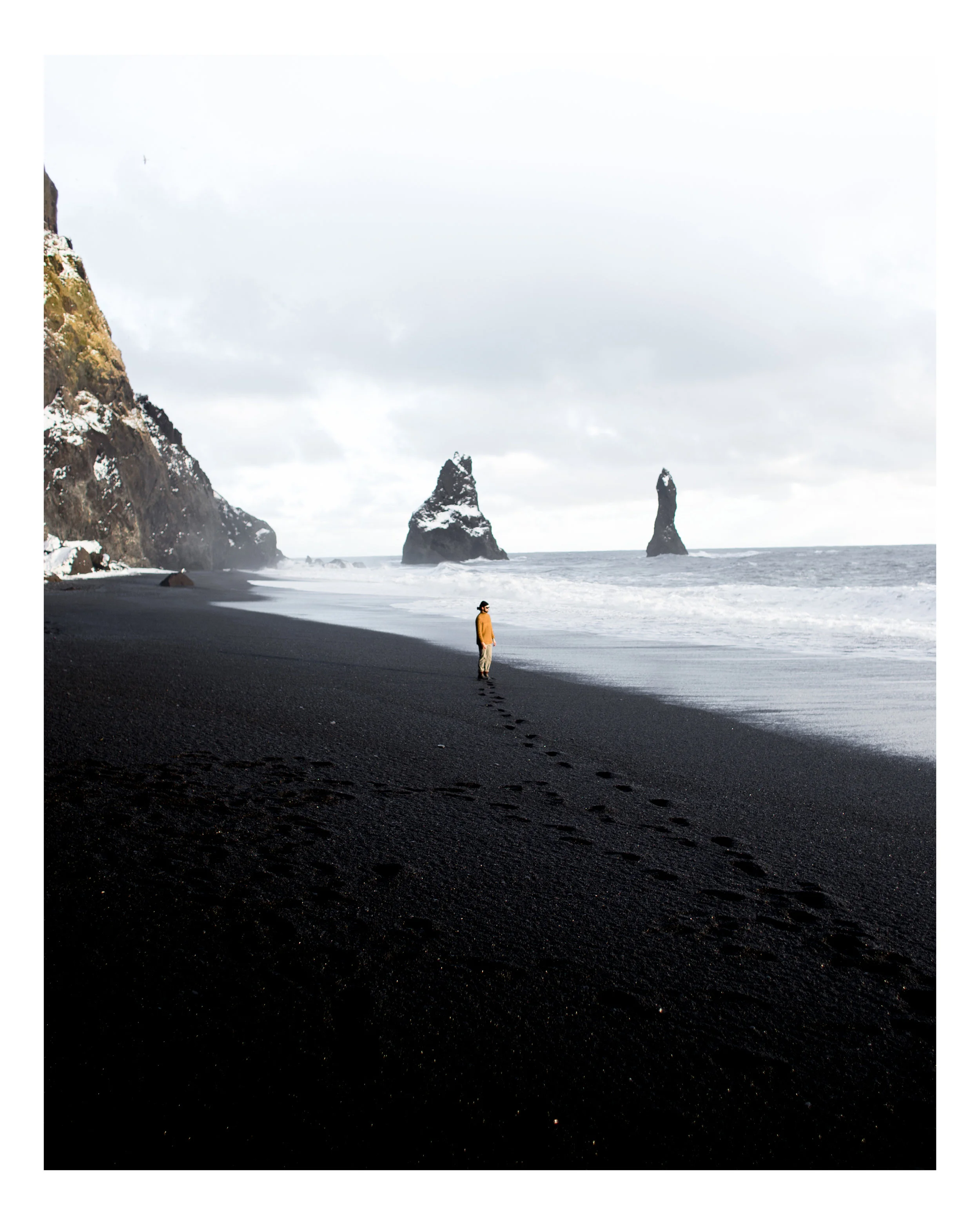 Man on Black Sand